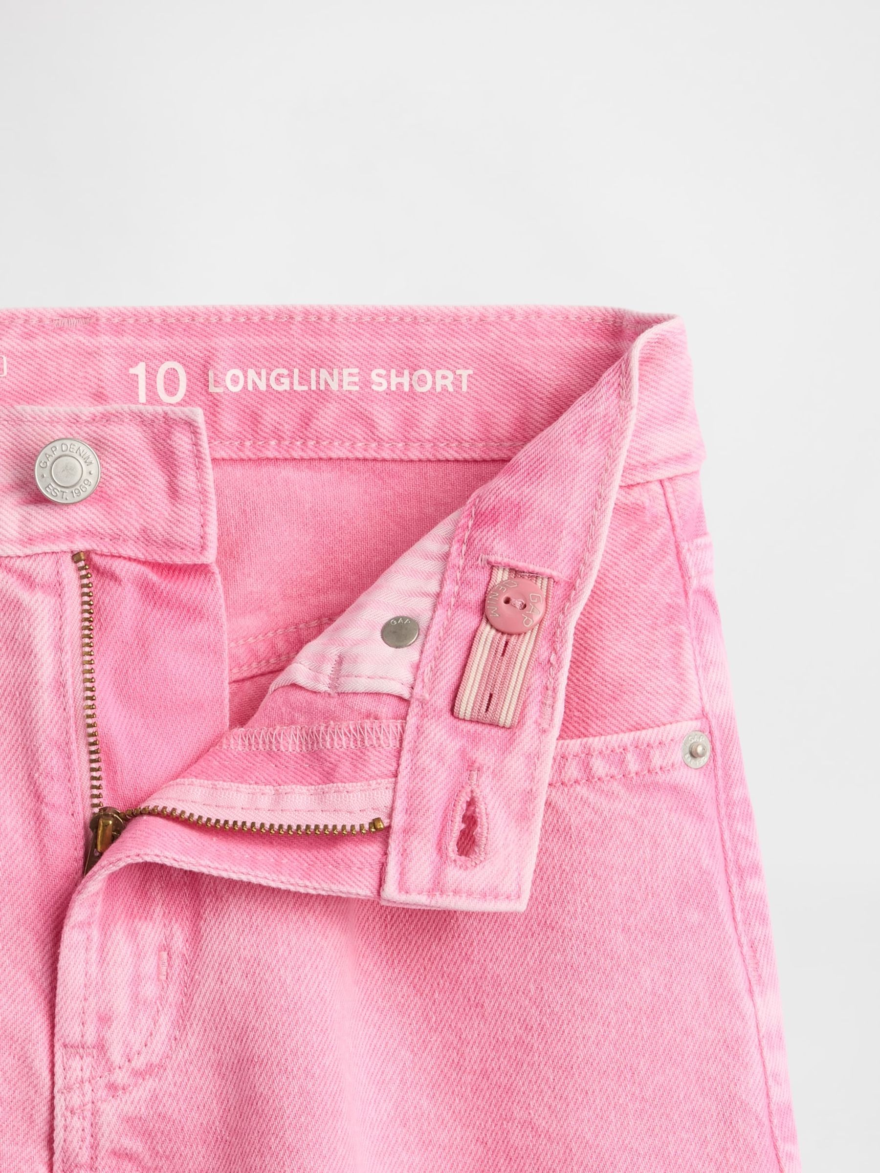 Pink Mid Waisted Longline Denim Shorts (5-13yrs) - Image 5 of 5