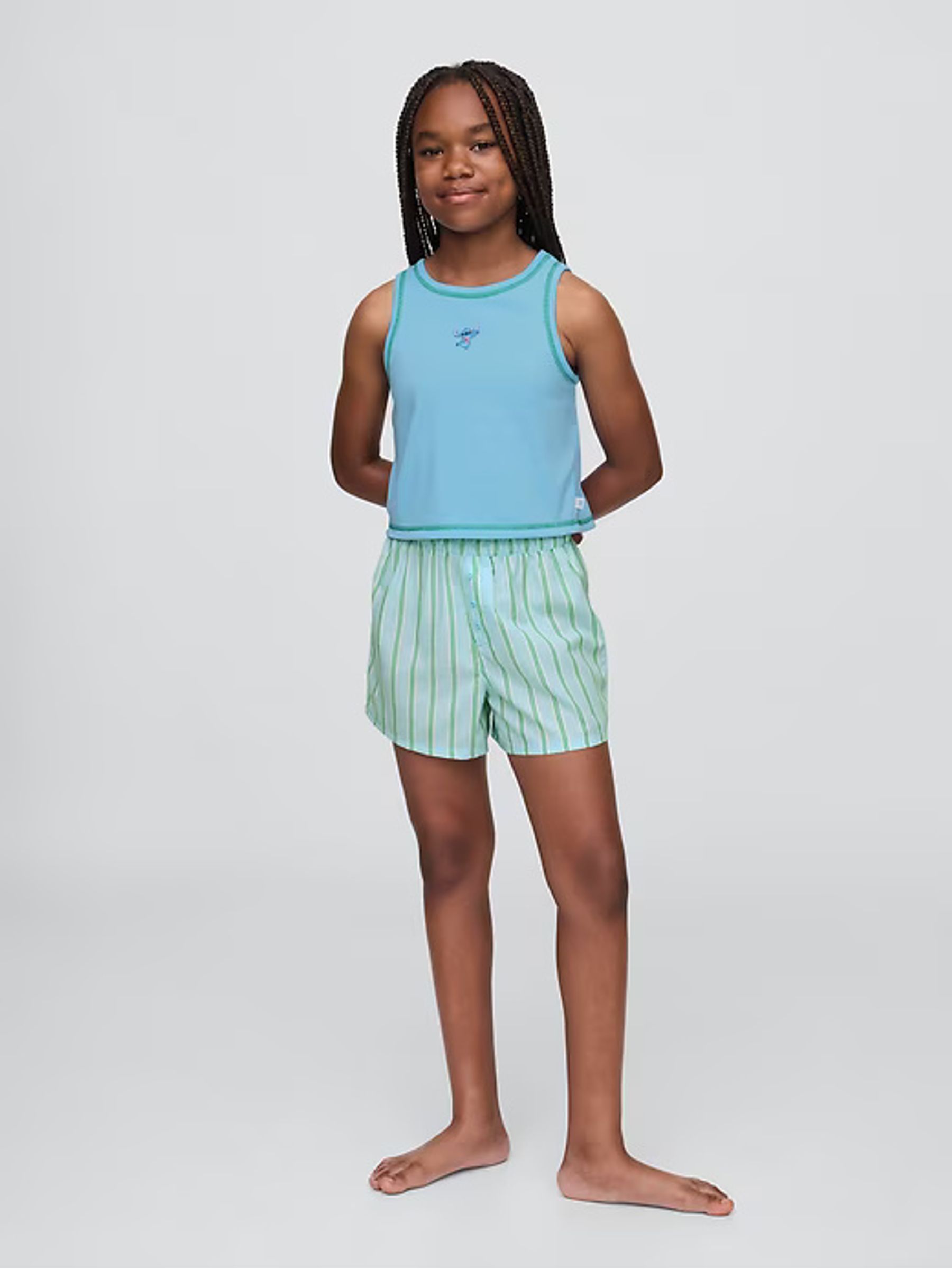 Blue Lilo & Stitch Disney Vest & Short Pyjamas (6-13yrs) - Image 1 of 5