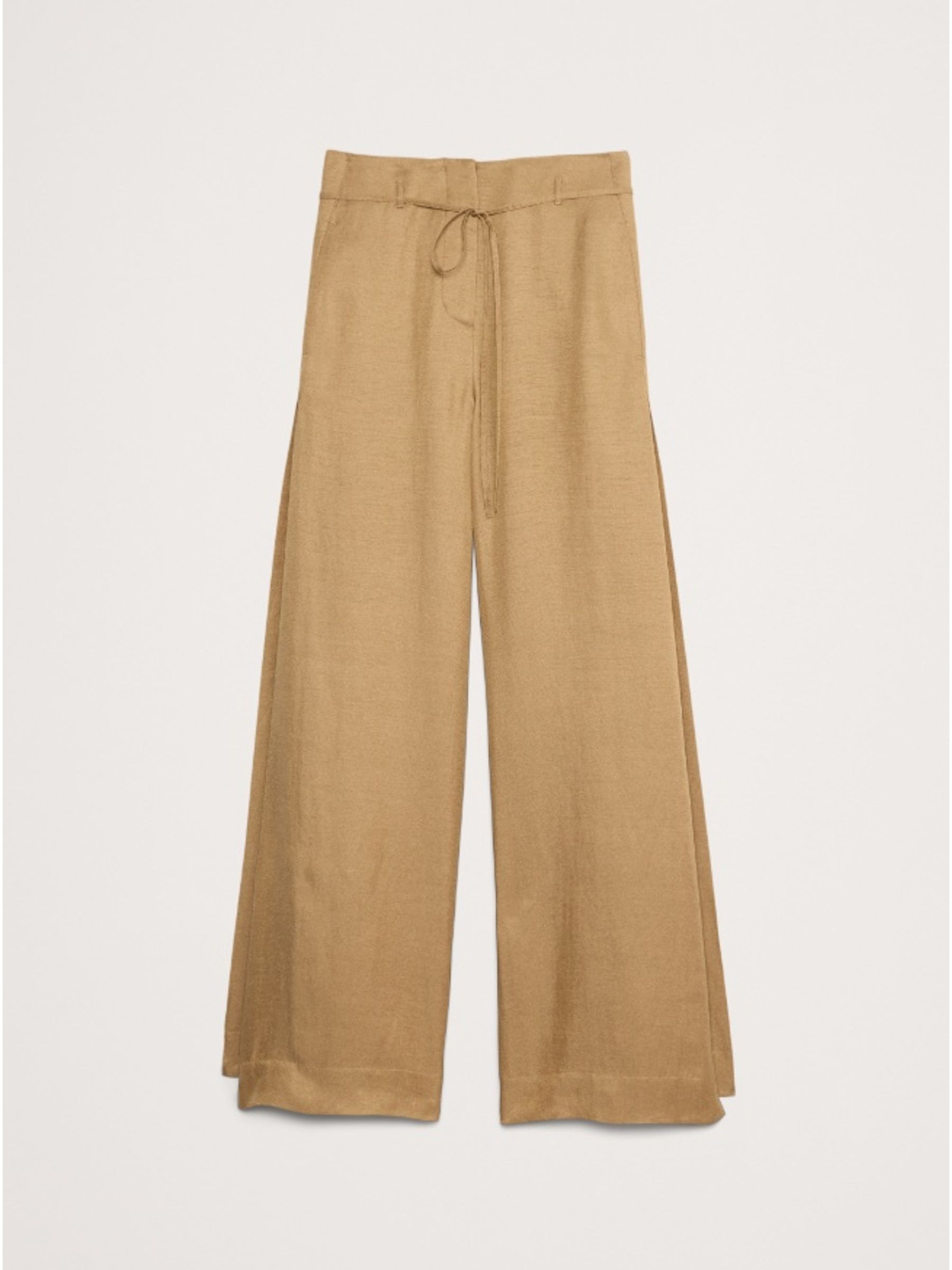 Banana Republic Beige Ultra High Rise Wide Leg Slit Trousers - Image 4 of 4
