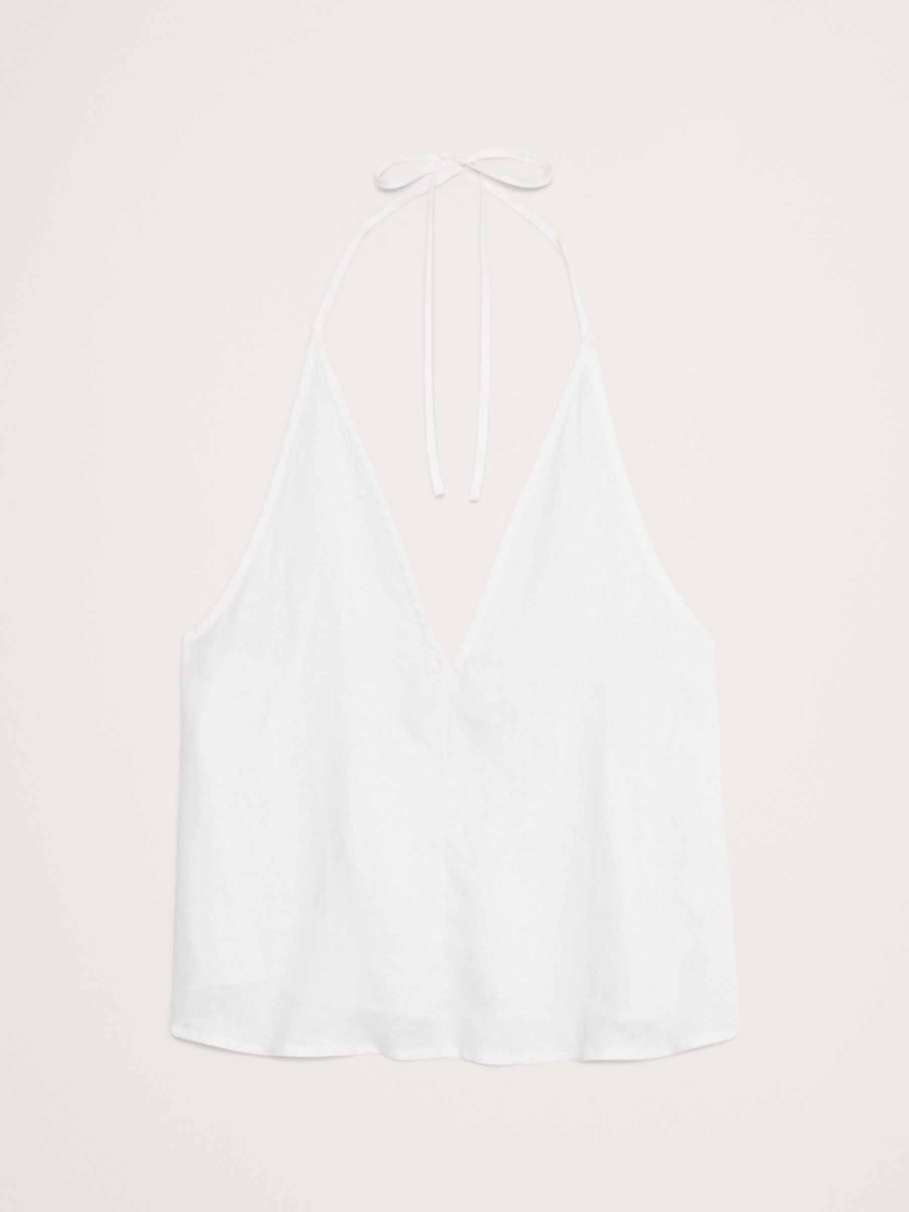 Banana Republic White Linen Halter Top - Image 4 of 4