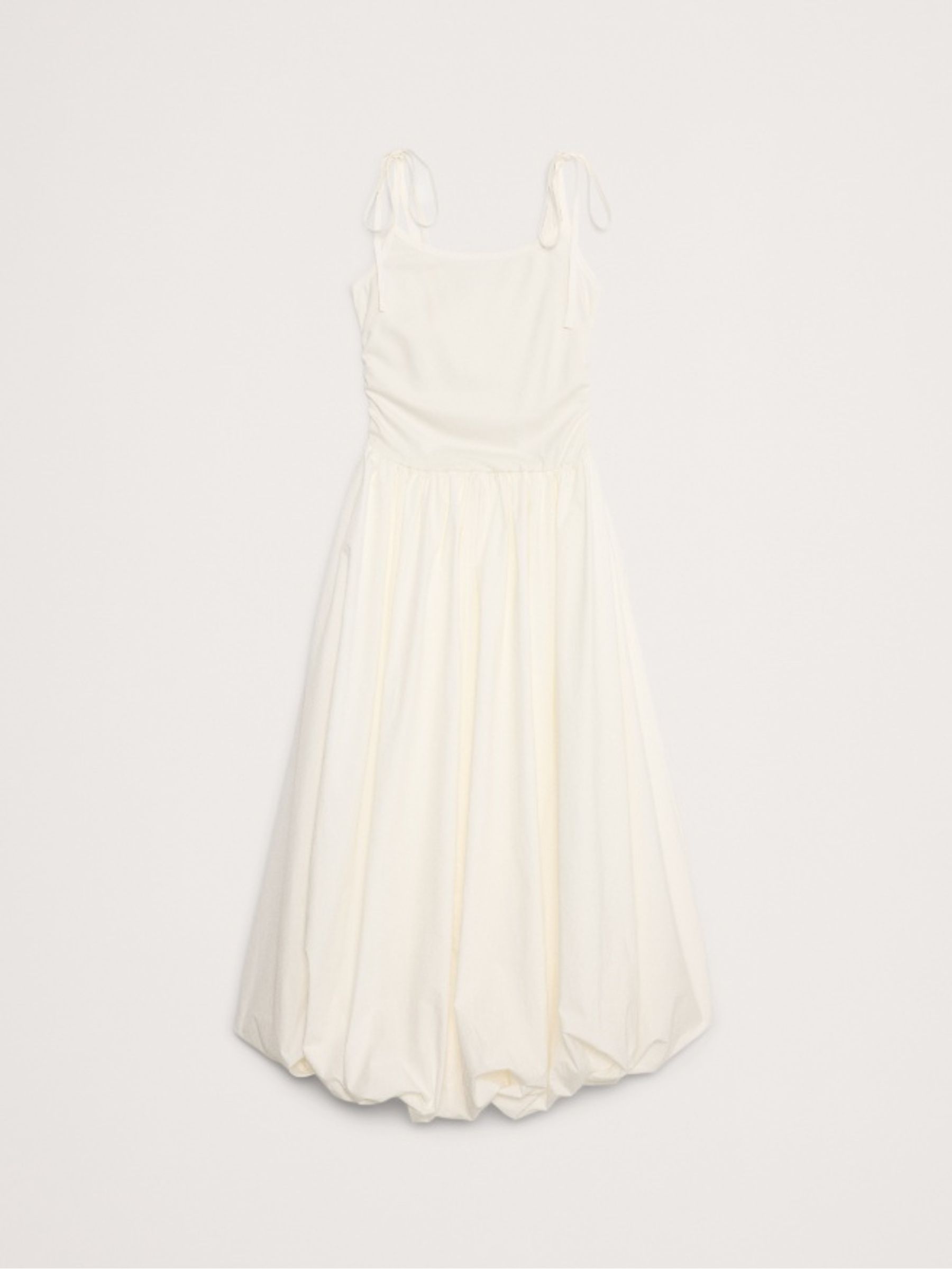 Banana Republic White Strappy Poplin Bubble Midi Dress - Image 4 of 4