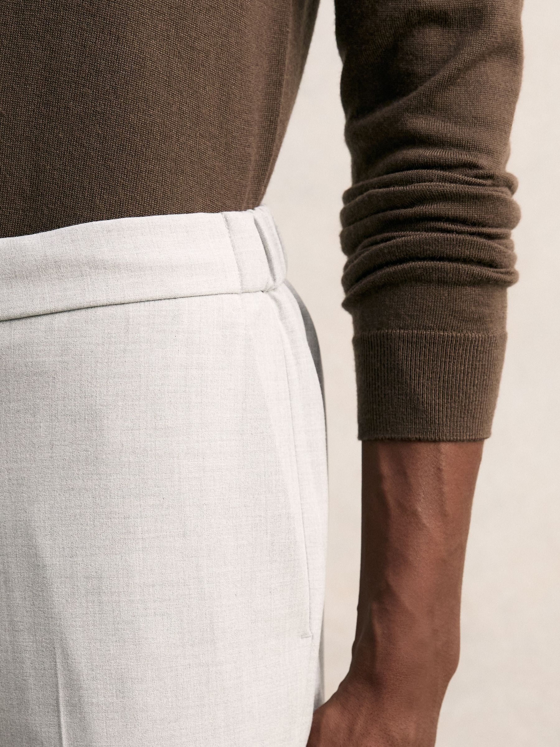 Slim-Fit Drawcord Trousers in Grey - Image 3 of 6