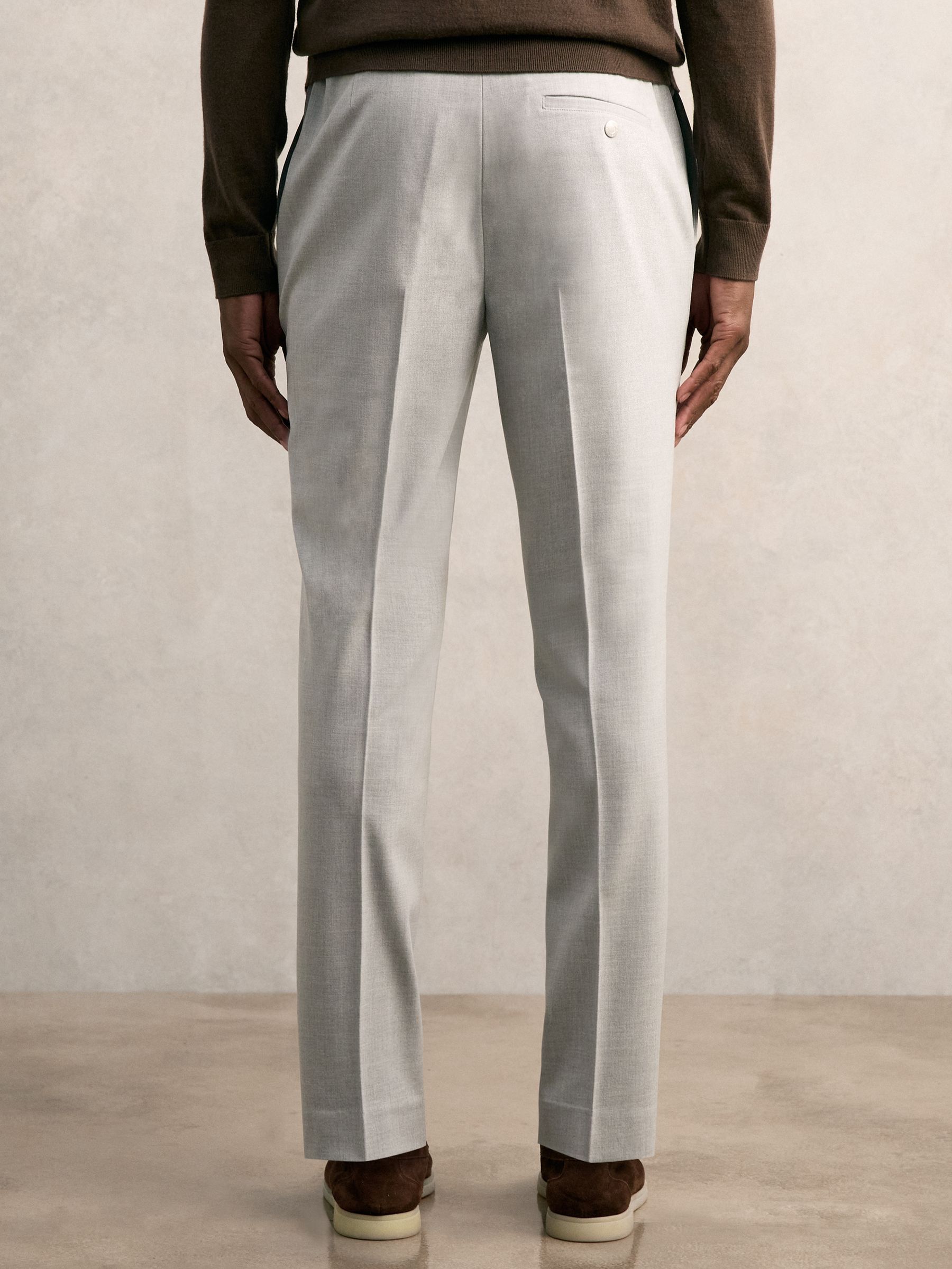 Slim-Fit Drawcord Trousers in Grey - Image 4 of 6