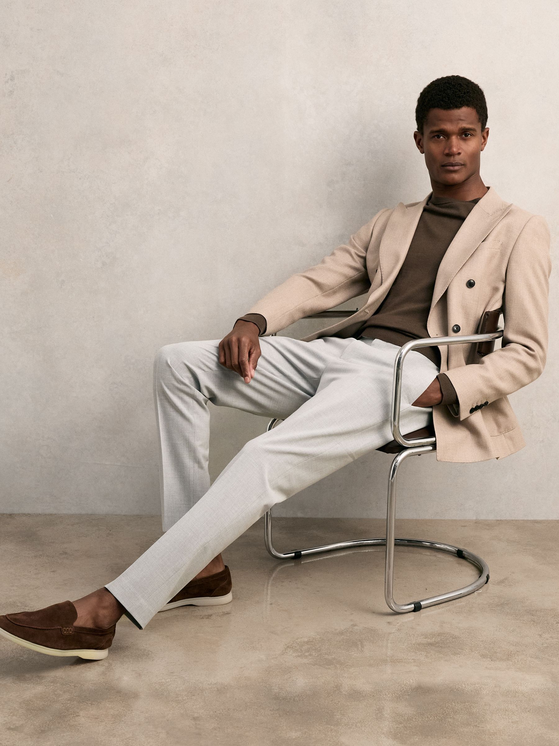 Slim-Fit Drawcord Trousers in Grey - Image 5 of 6