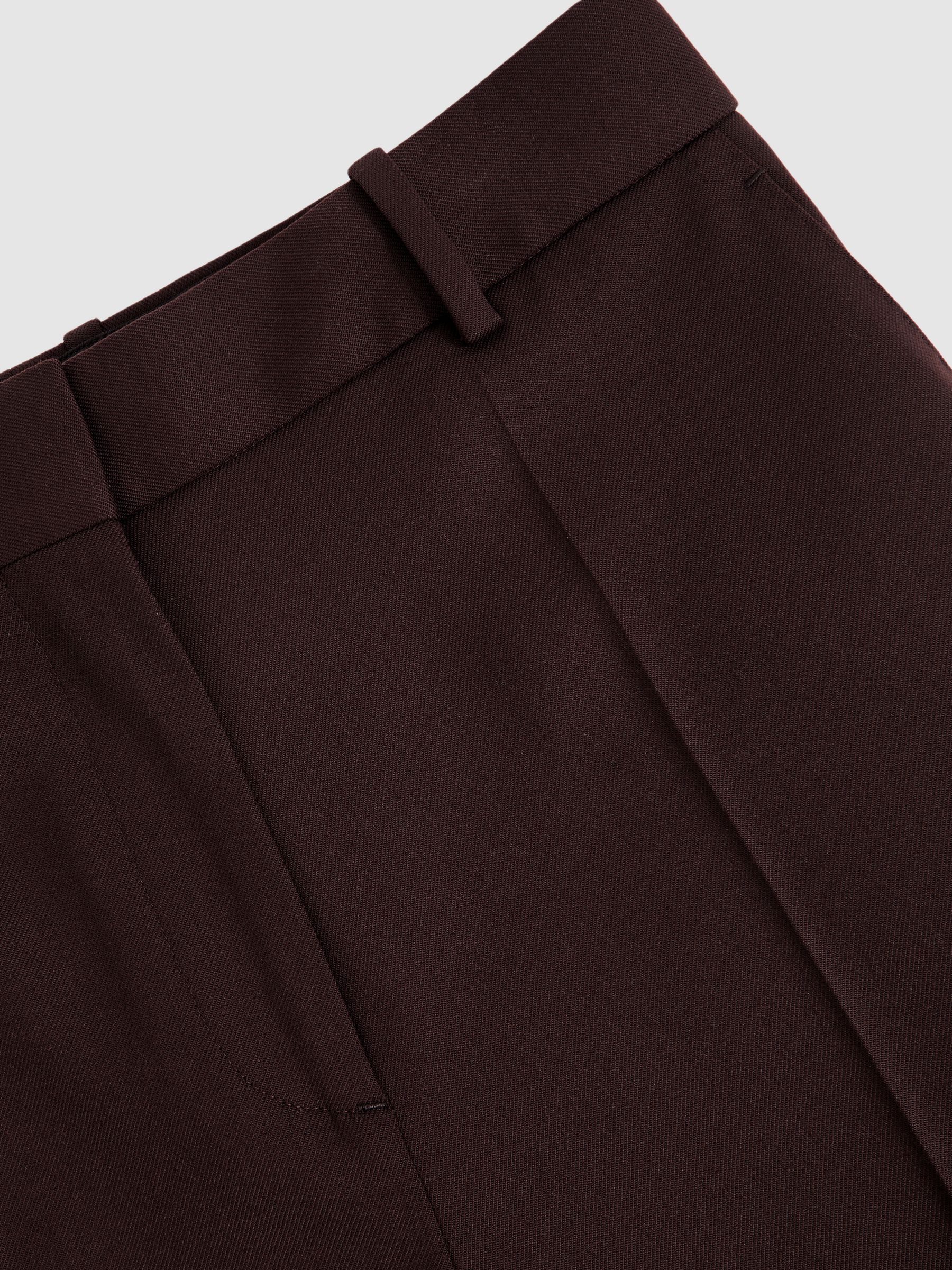 Wool-Blend Wide-Leg Suit Trousers in Aubergine - Image 7 of 7