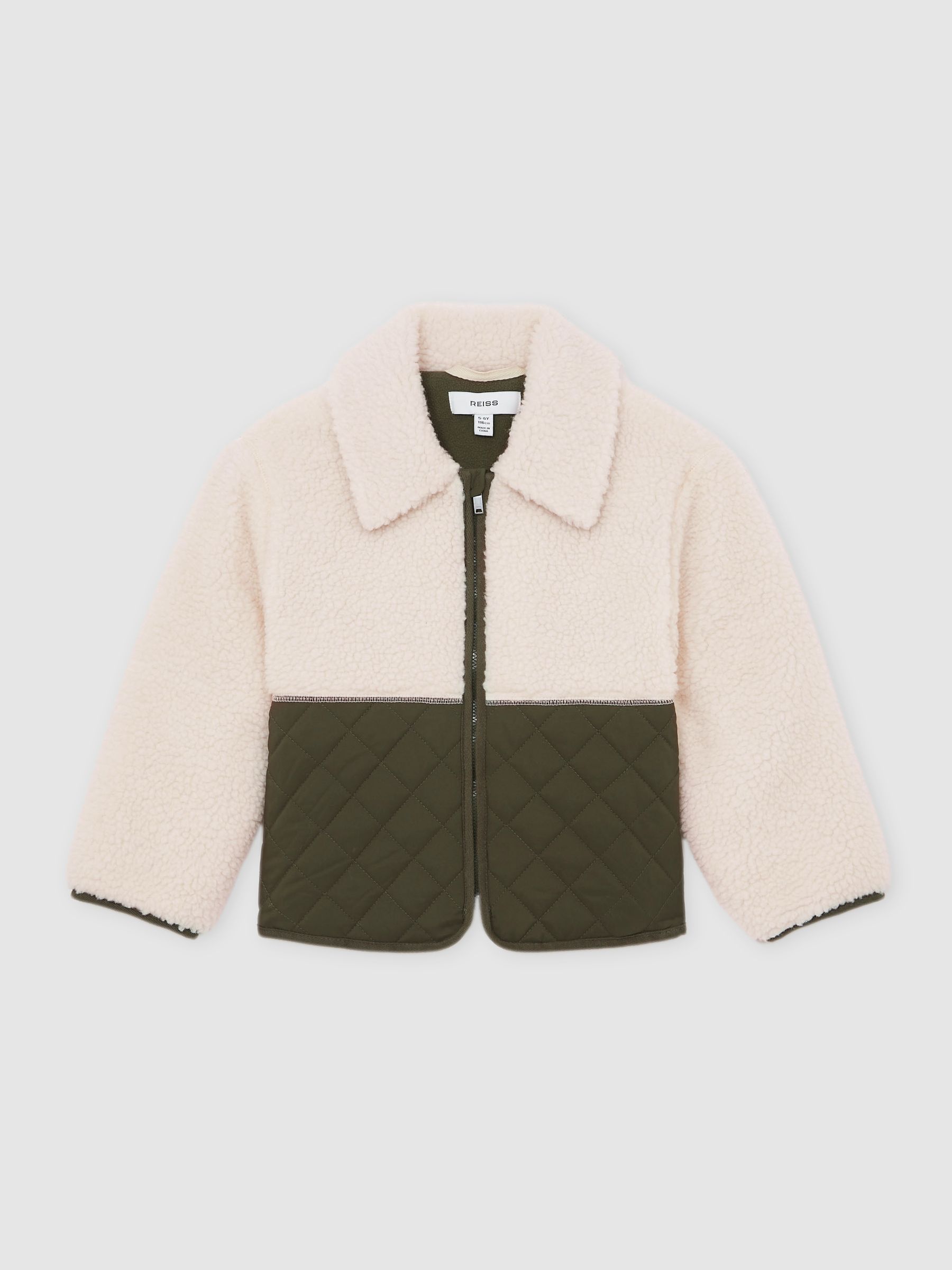 9-13 yrs Quilted Borg Jacket in Ecru - Image 2 of 4