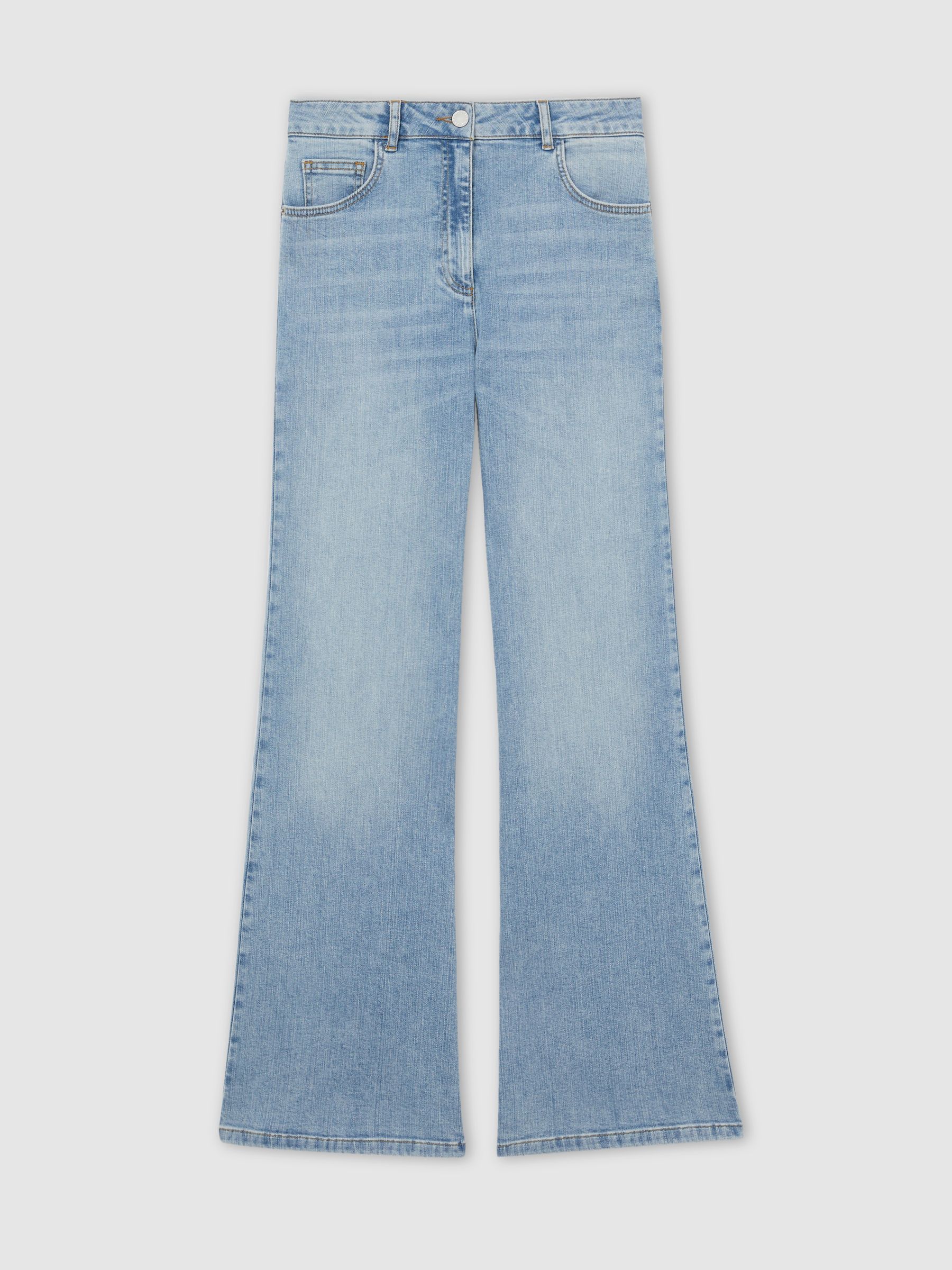 Mid-Rise Flared Jeans in Light Blue - Image 2 of 5