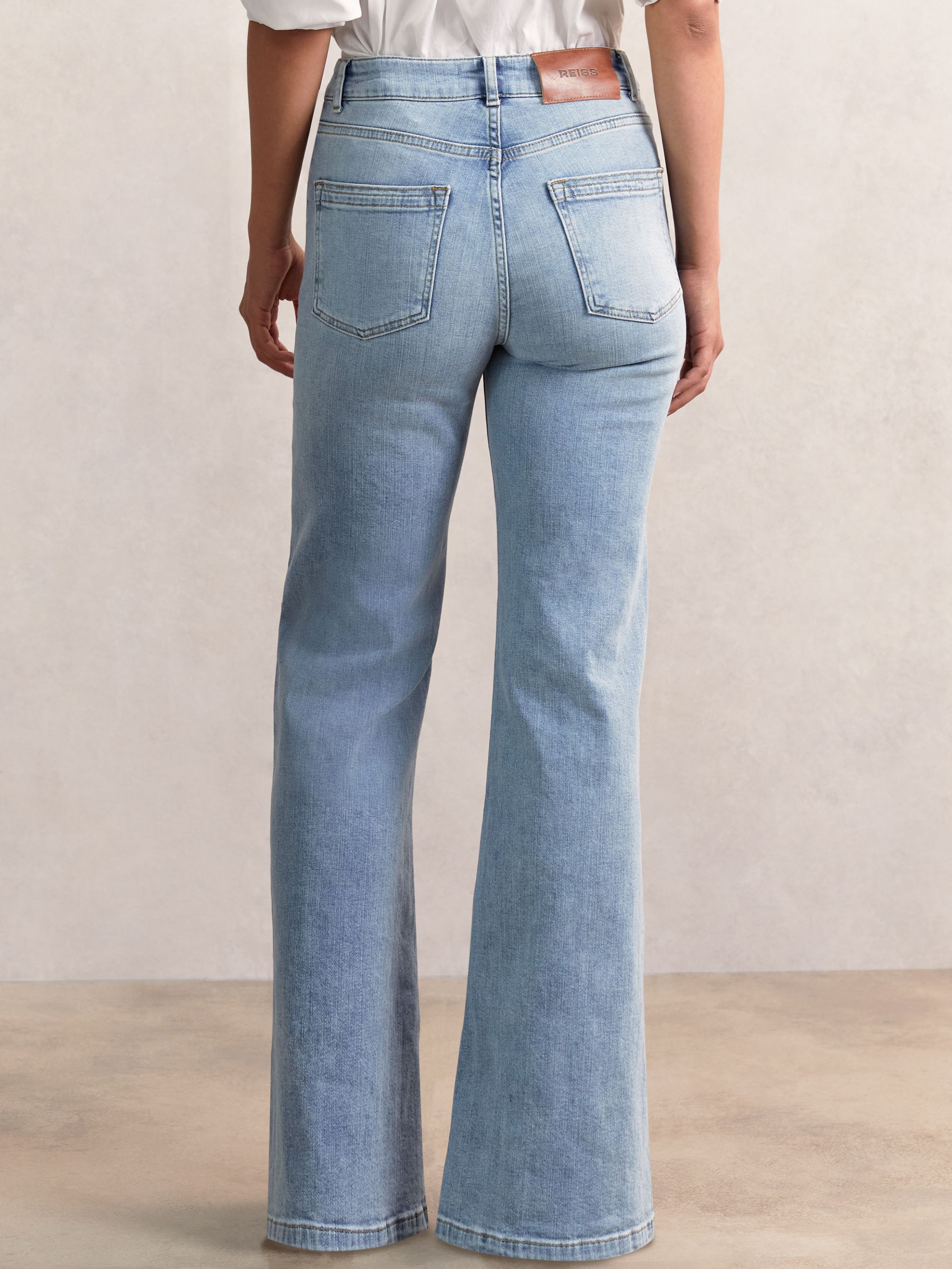 Mid-Rise Flared Jeans in Light Blue - Image 4 of 5