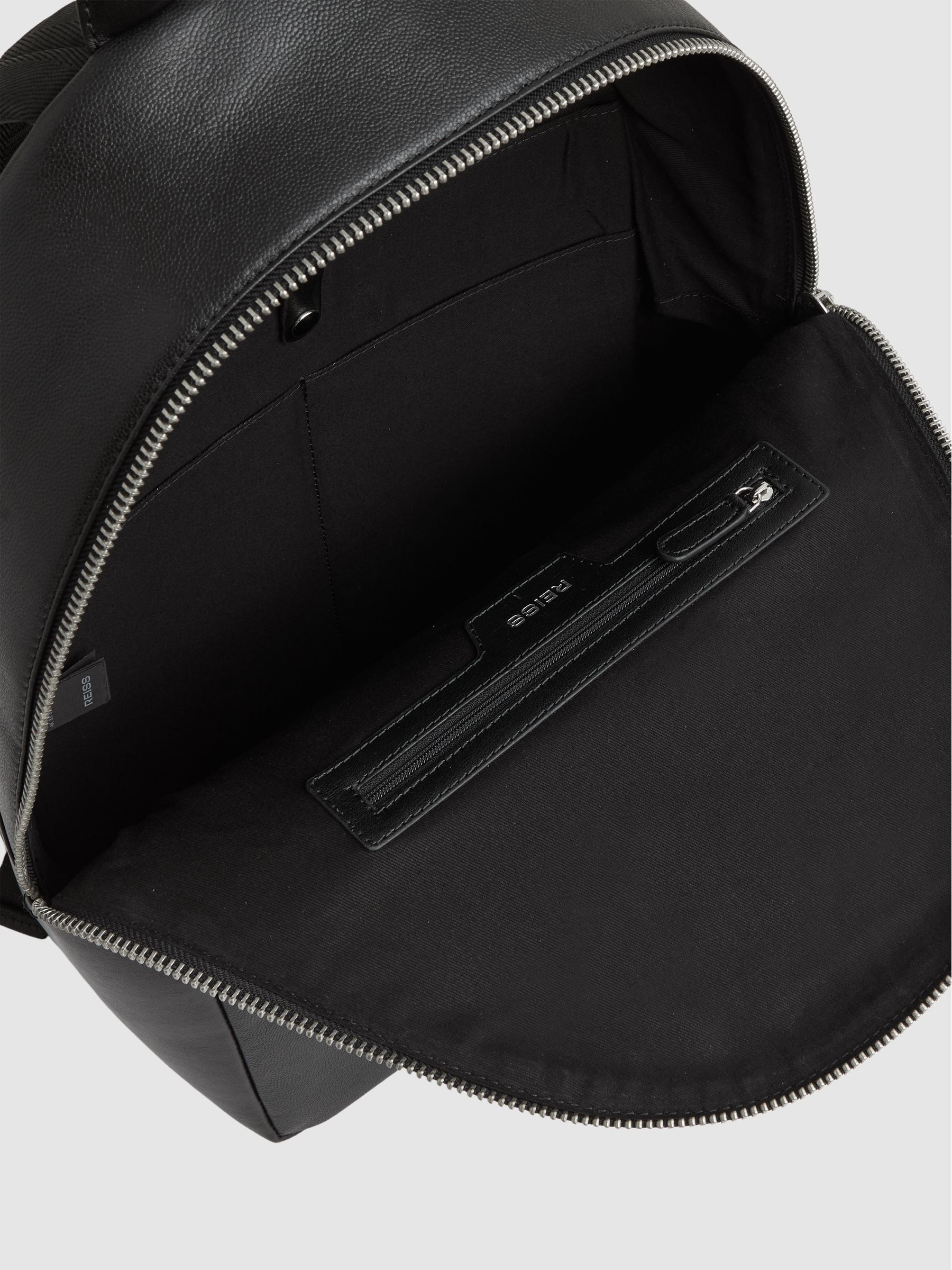 Micro-Grain Leather Backpack in Black - Image 2 of 4