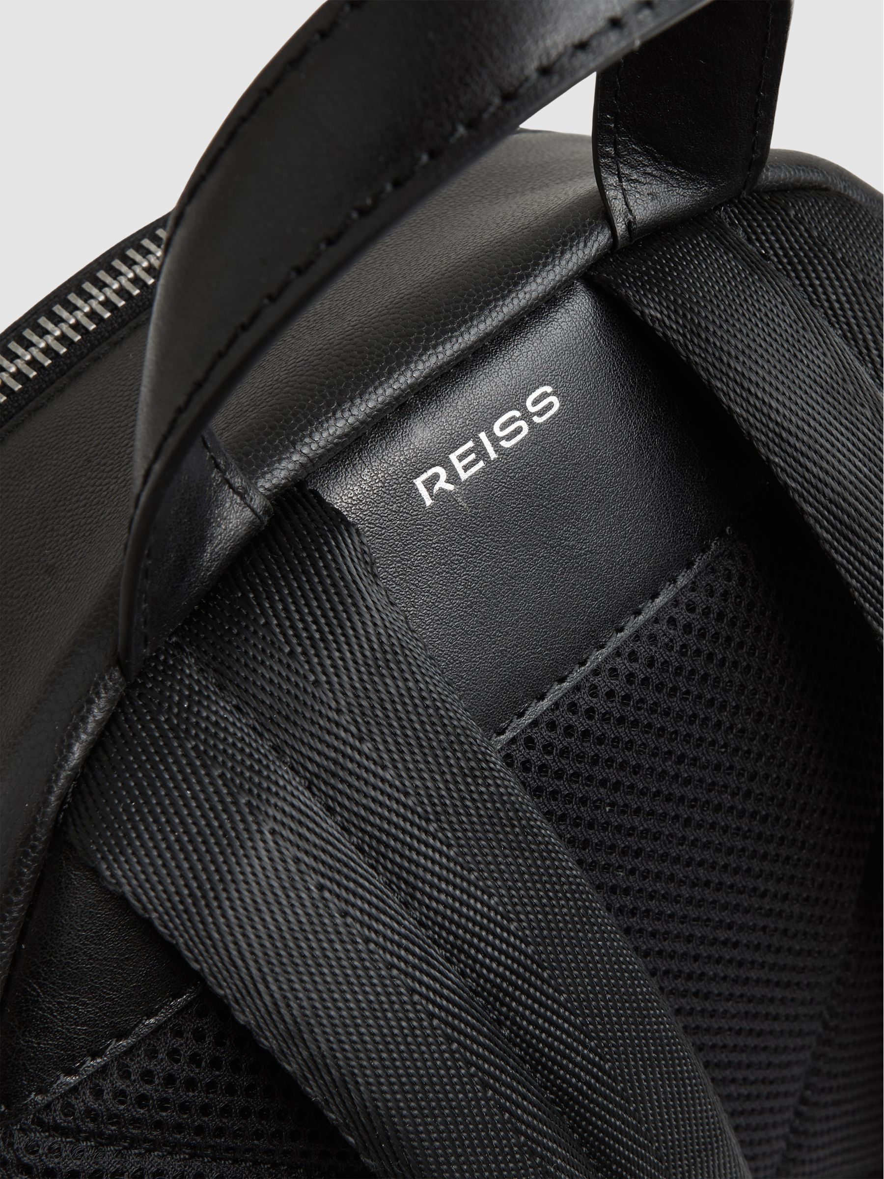 Micro-Grain Leather Backpack in Black - Image 4 of 4