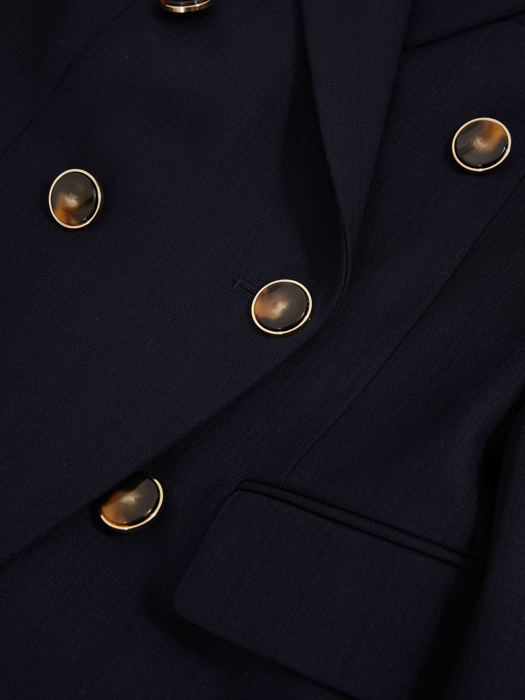 Wool-Blend Double-Breasted Blazer in Navy - image 2