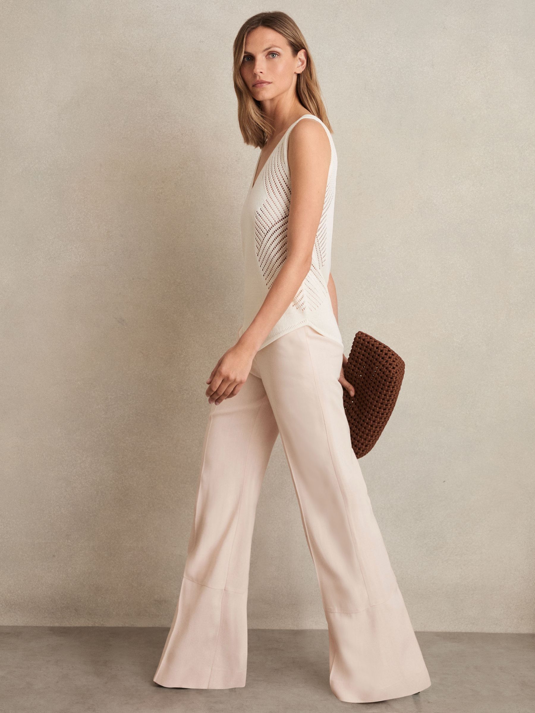 Wide-Leg Suit Trousers in Pink - Image 1 of 7 Wide-Leg Suit Trousers in Pink - Image 1 of 7