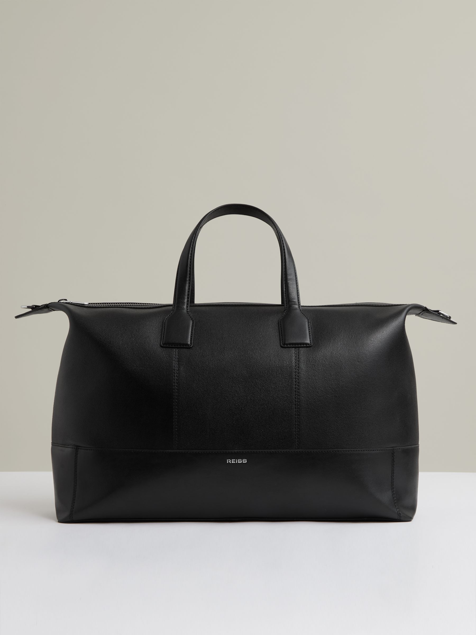 Micro-Grain Leather Holdall in Black - Image 1 of 4