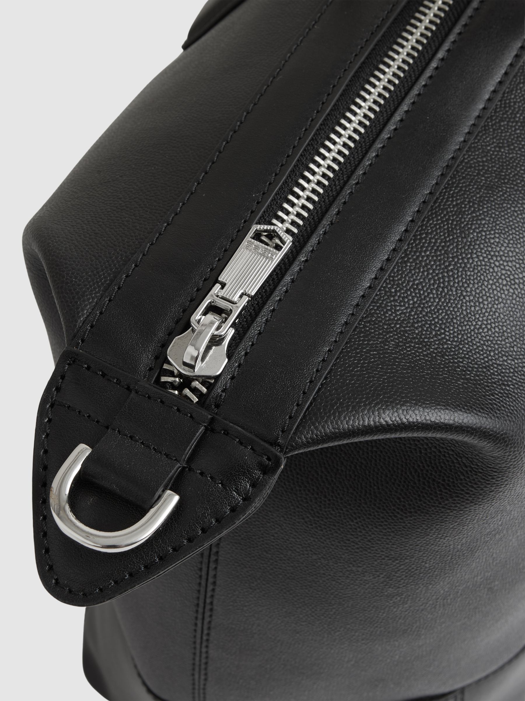 Micro-Grain Leather Holdall in Black - image 2