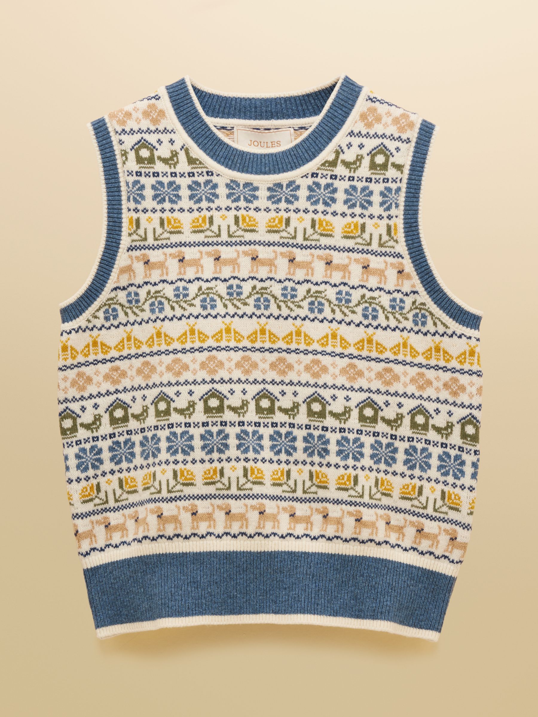 Blue Birds & Bees Knitted Crew Neck Vest - Image 11 of 11