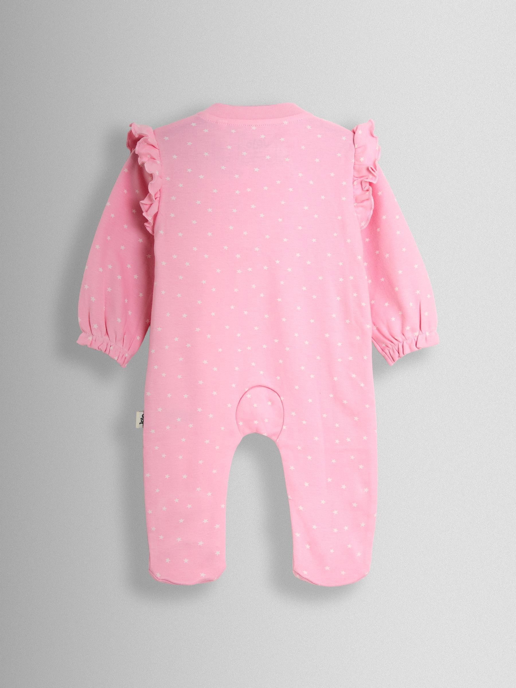 Pink Unicorn 100% Cotton Footed Frill Sleepsuit - Image 2 of 3