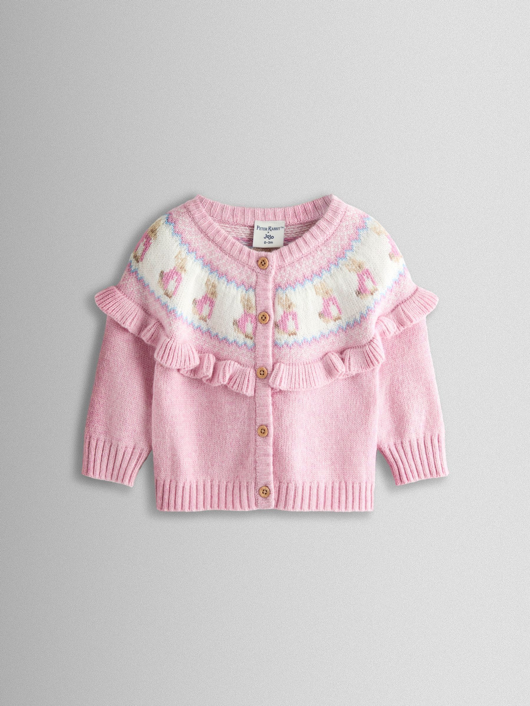 Pink Fair isle Knit Cardigan & Bottom Set - Image 2 of 6