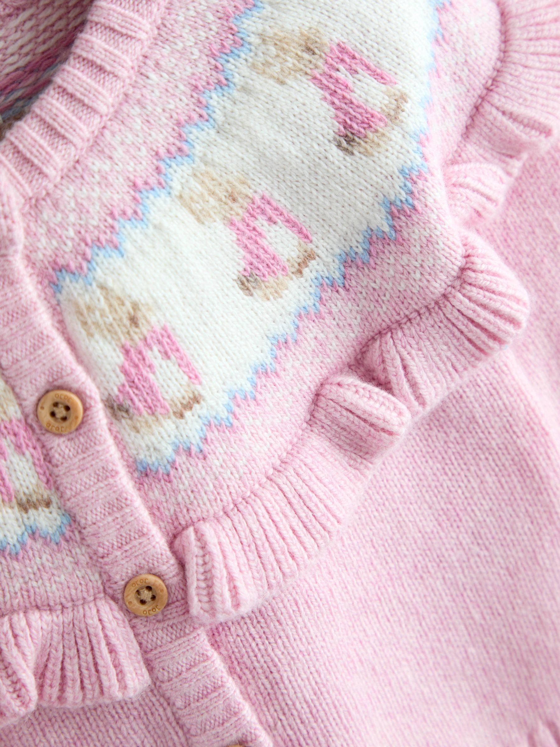 Pink Fair isle Knit Cardigan & Bottom Set - Image 3 of 6