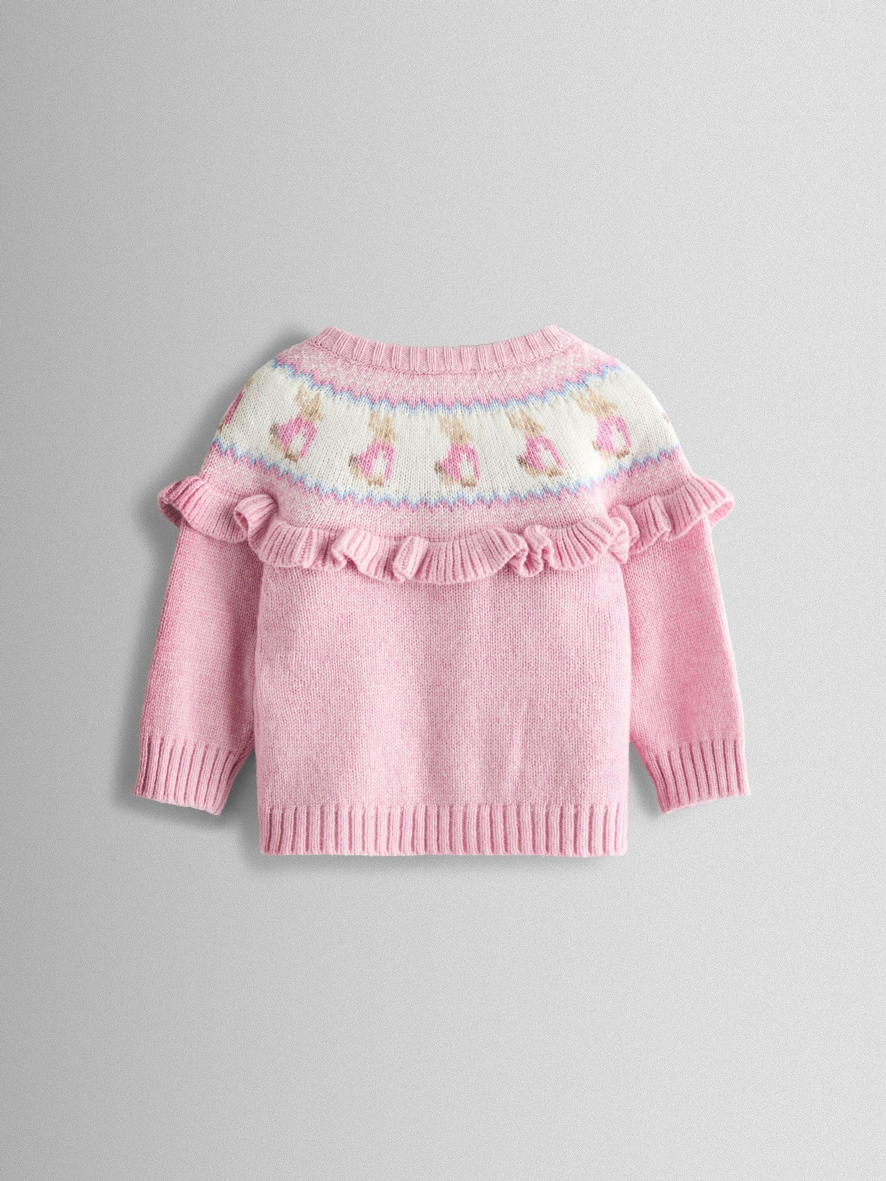 Pink Fair isle Knit Cardigan & Bottom Set - Image 4 of 6