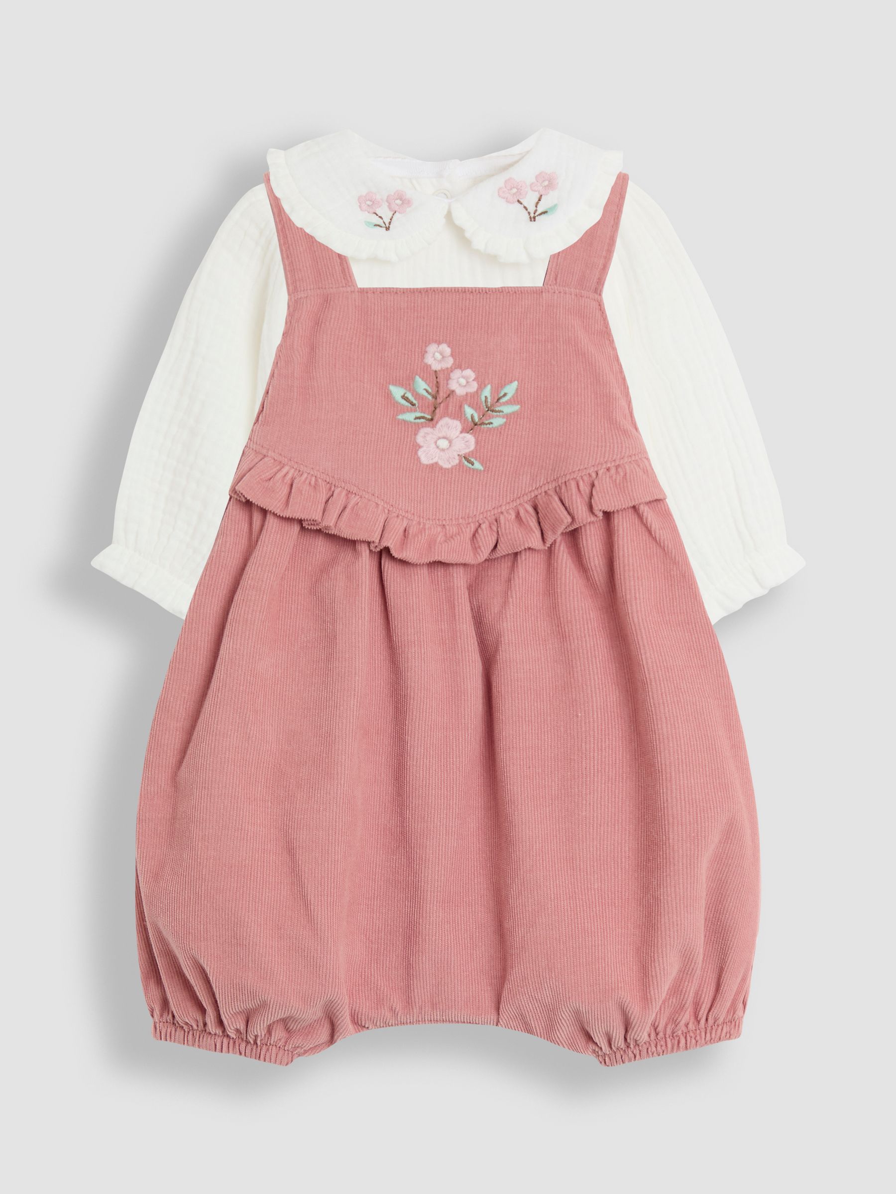 Pink Cord Bubble Romper & Collared Body Set - Image 1 of 7