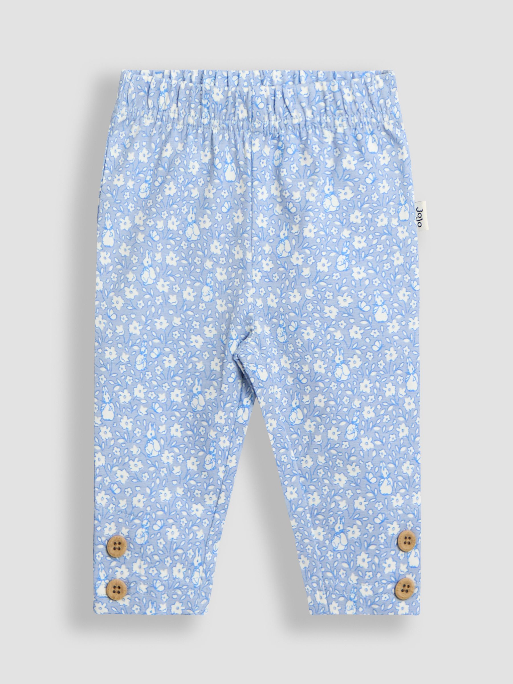 Blue Floral Flopsy Appliqué Sweatshirt Leggings & Headband Set - Image 4 of 6
