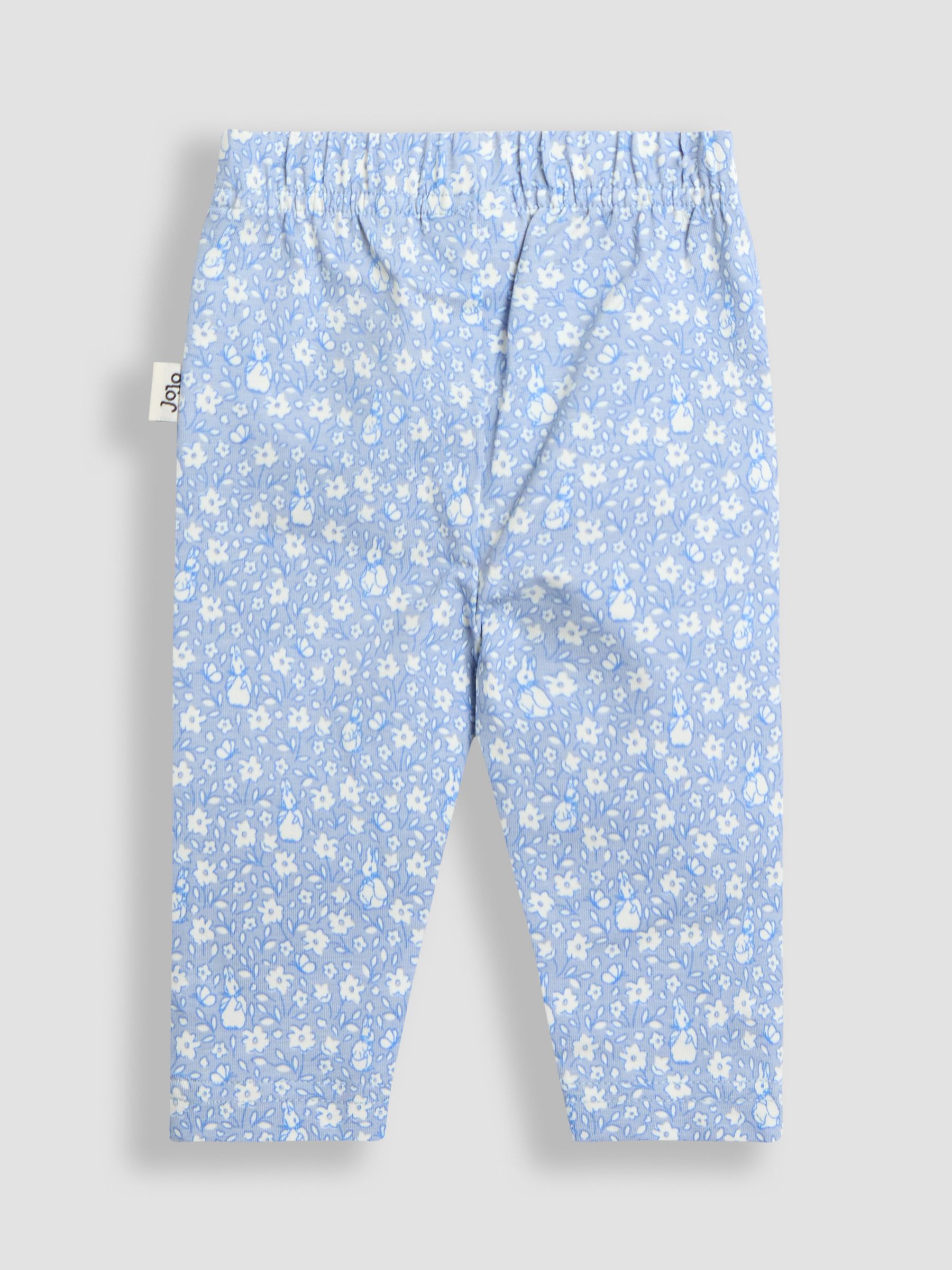 Blue Floral Flopsy Appliqué Sweatshirt Leggings & Headband Set - Image 5 of 6
