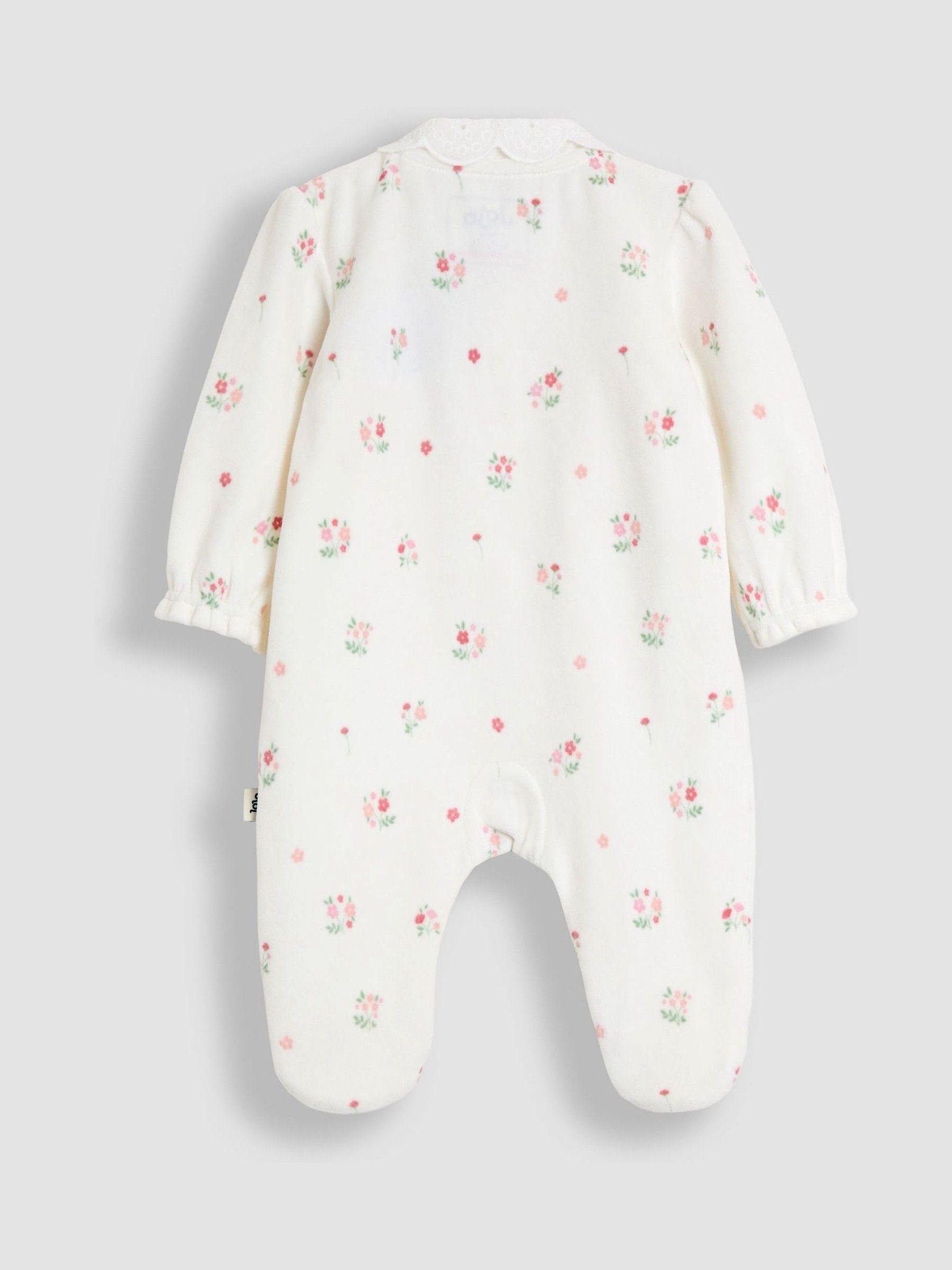 Cream Ditsy Floral Velour Collared All-In-One - Image 2 of 3