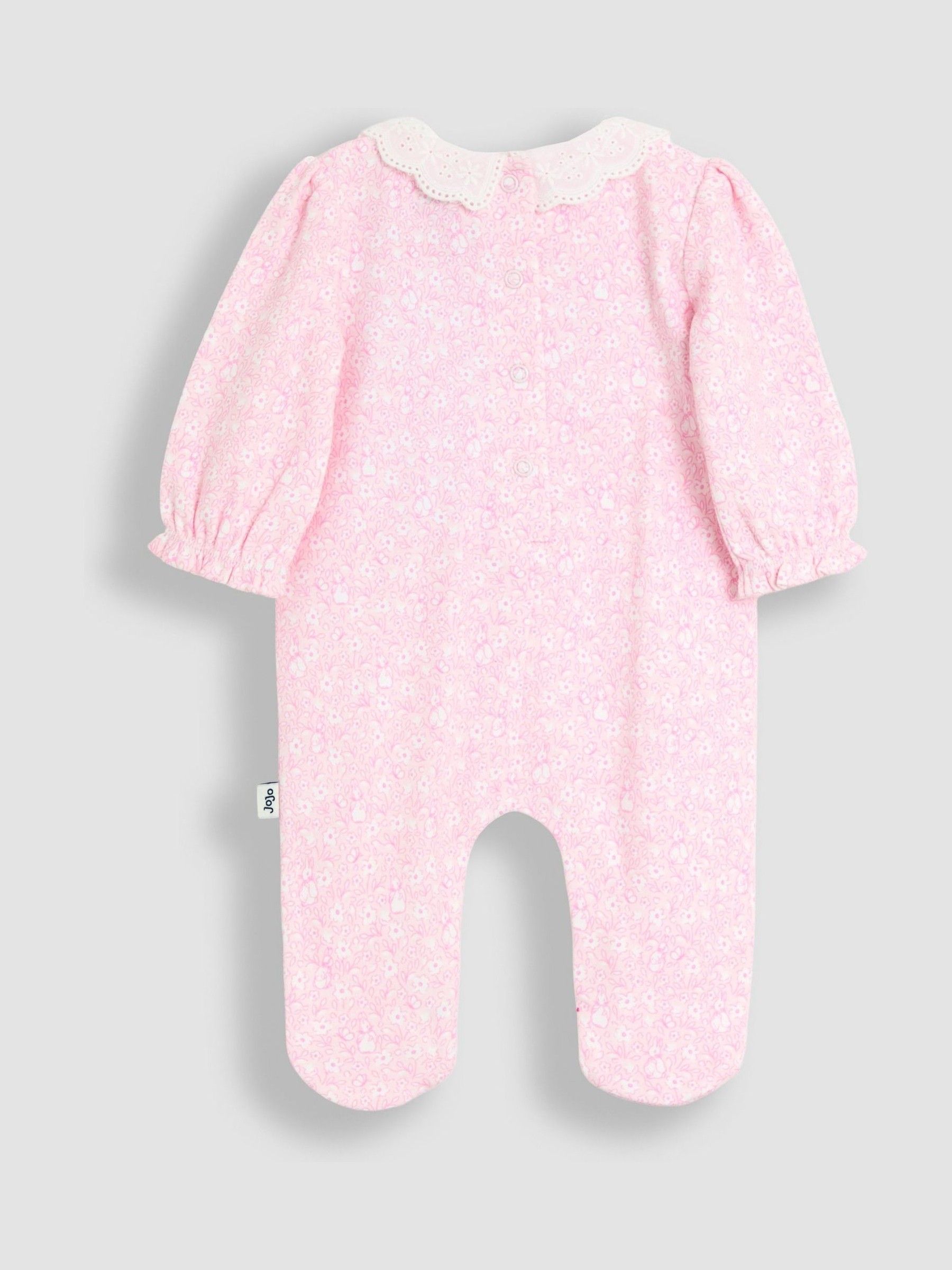 Pink Smocked Collared Sleepsuit - Image 2 of 3