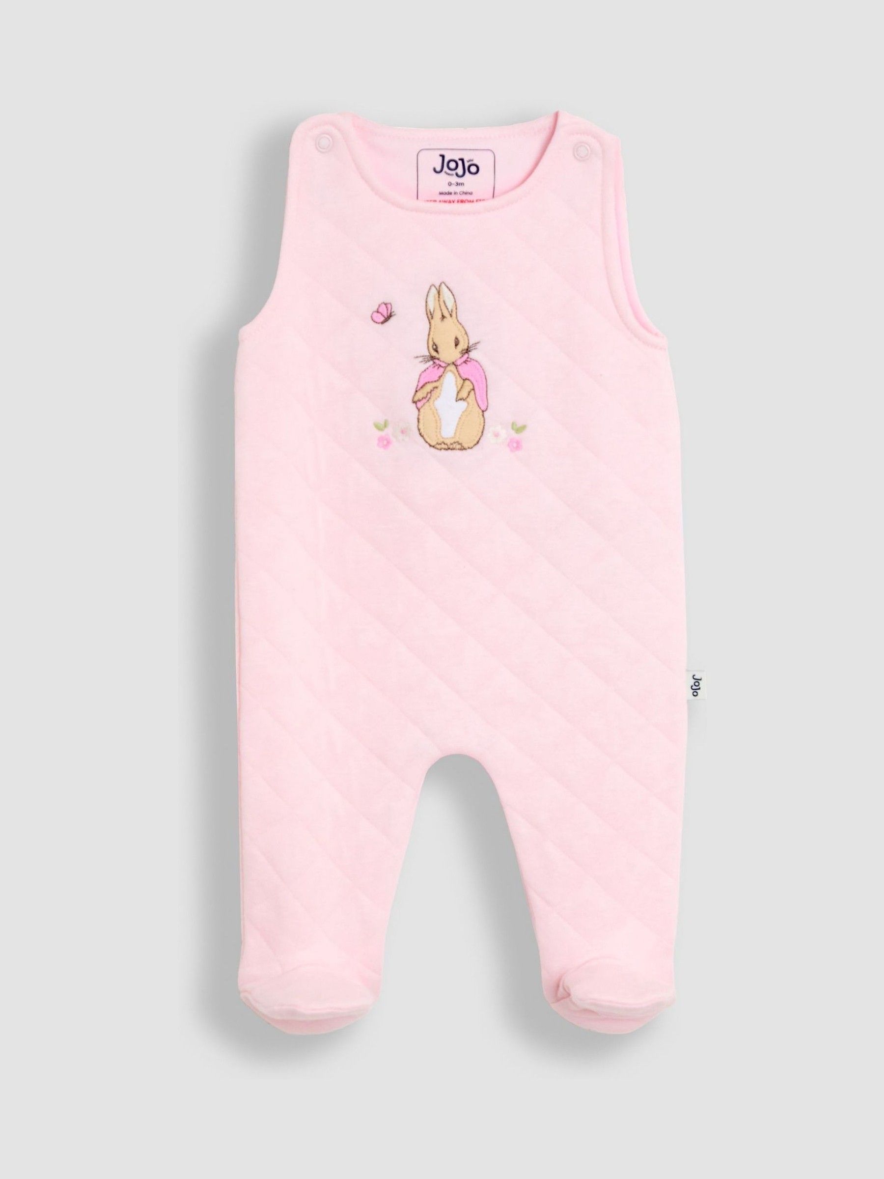 Pale Pink Flopsy Quilted 2-Piece Dungaree Set - Image 2 of 6