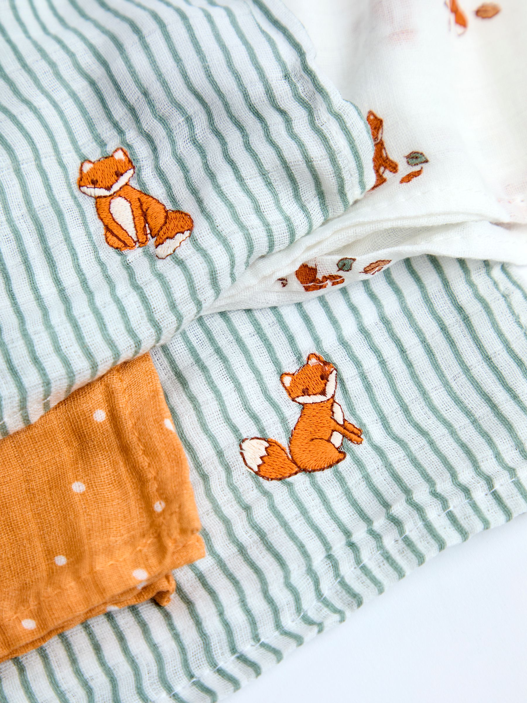 Orange Fox 5-Pack Muslins - Image 7 of 7