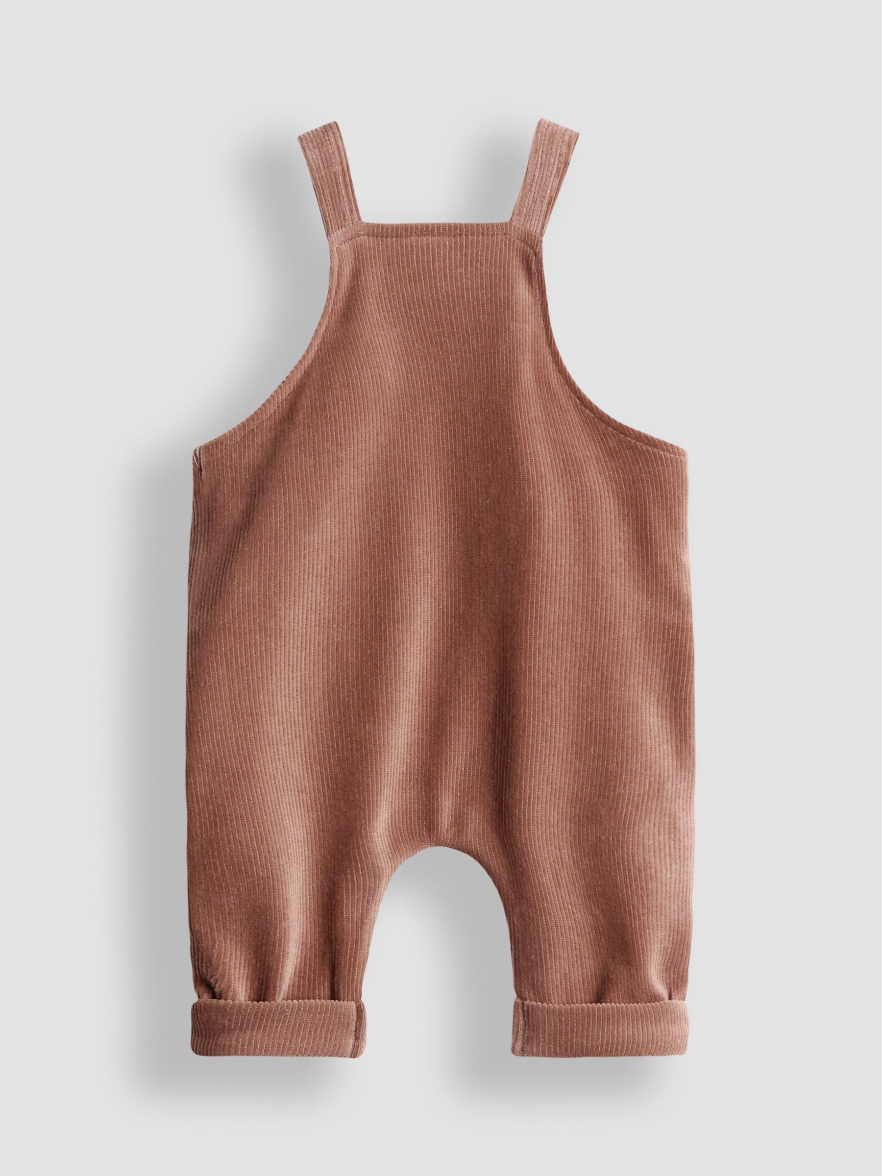 Brown Rib Velour Character Dungaree & Body Set - Image 3 of 6