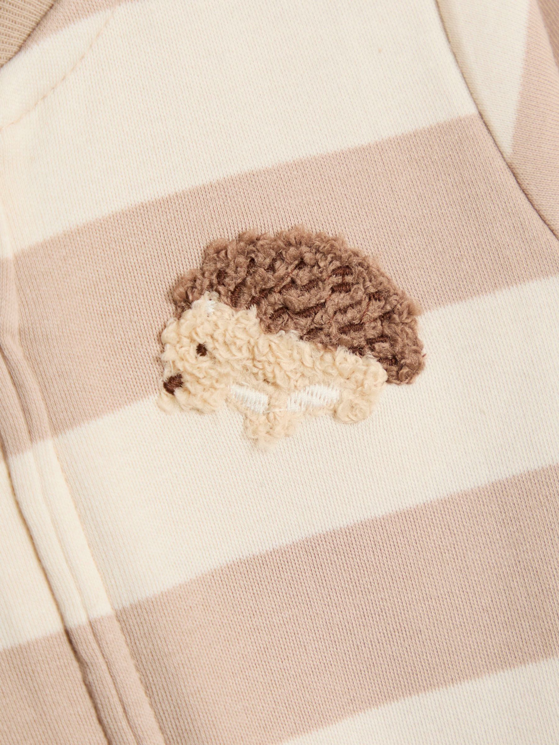 Brown Hedgehog Wide Stripe Character Footed Sleepsuit - Image 4 of 5