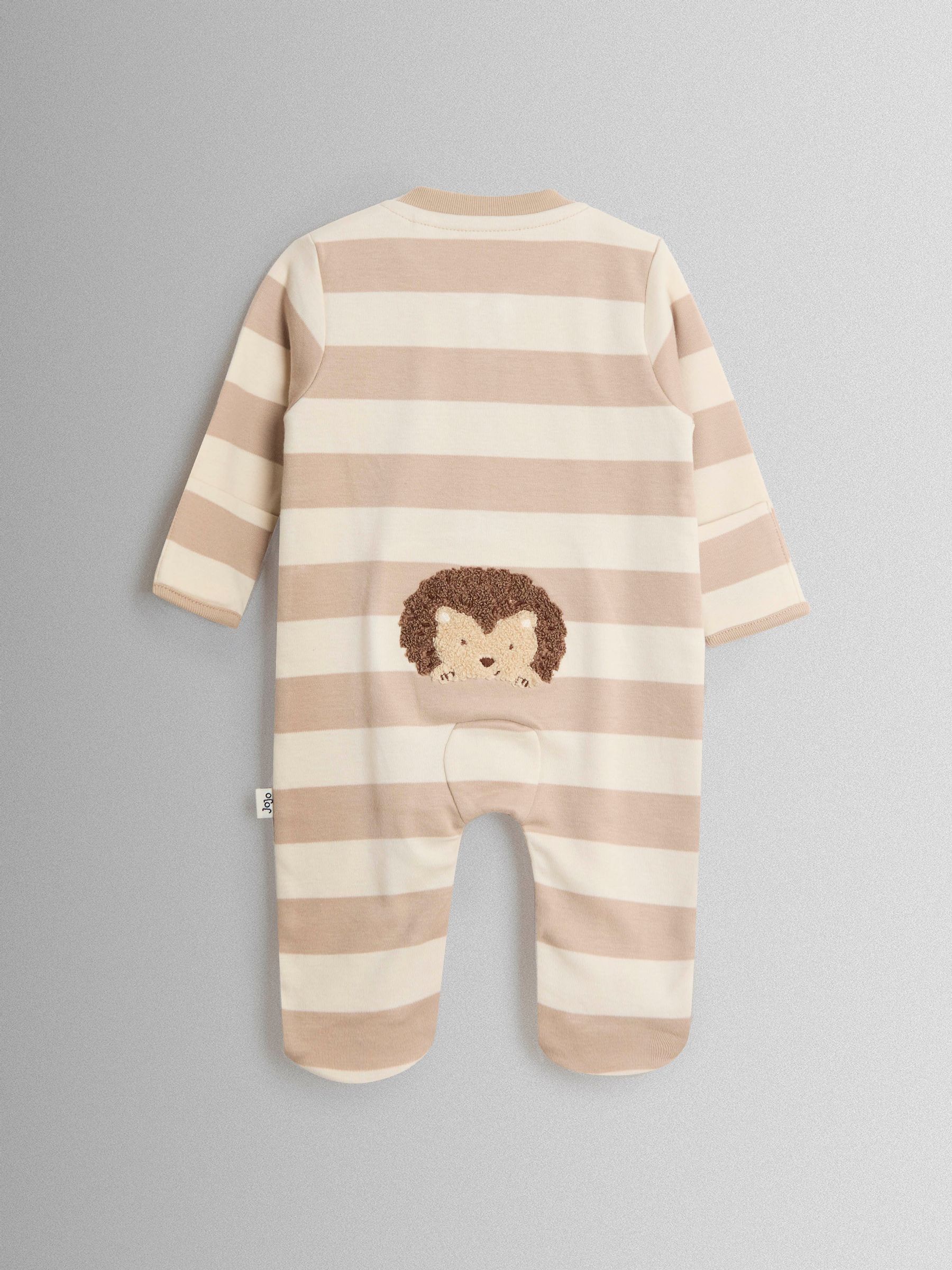 Brown Hedgehog Wide Stripe Character Footed Sleepsuit - Image 5 of 5