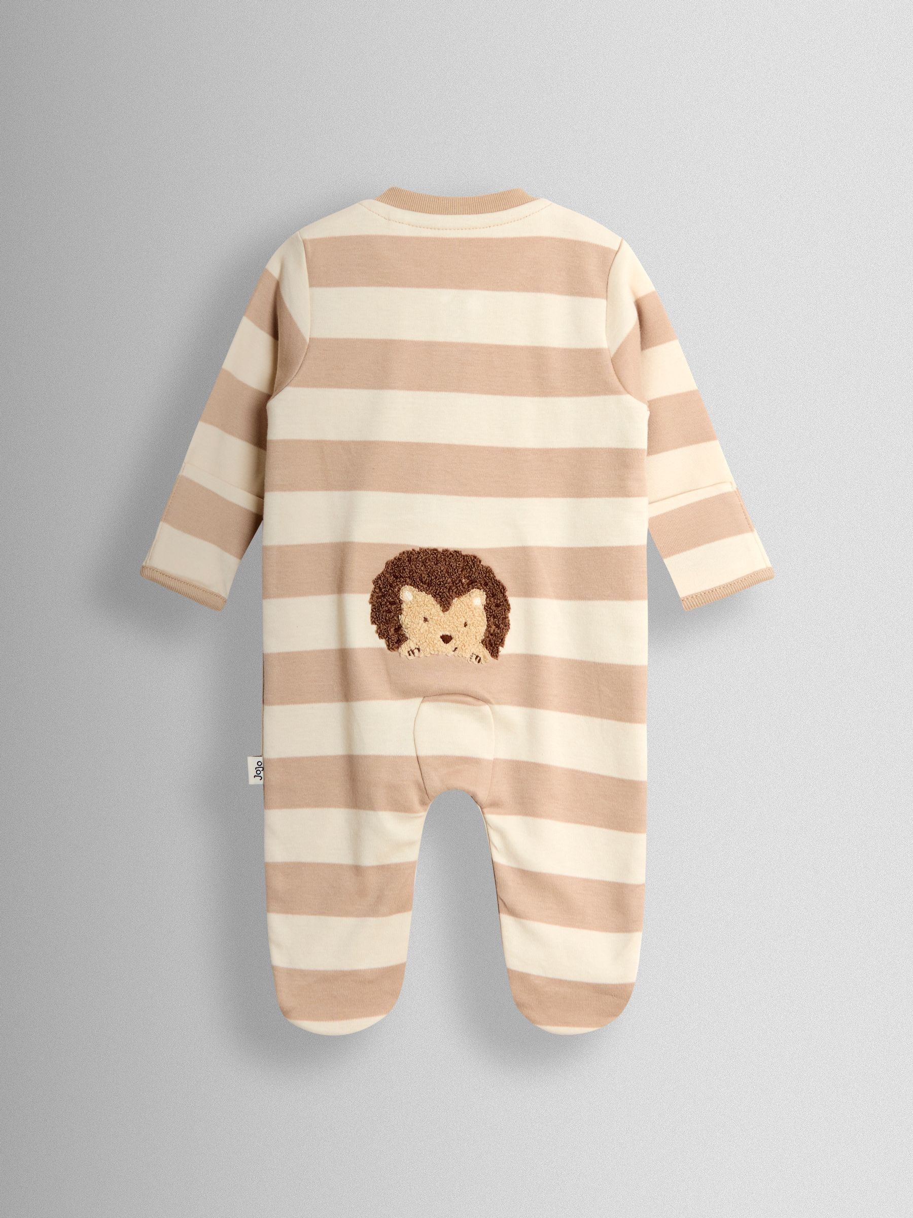 Brown Hedgehog Wide Stripe Character Footed Sleepsuit - Image 6 of 6