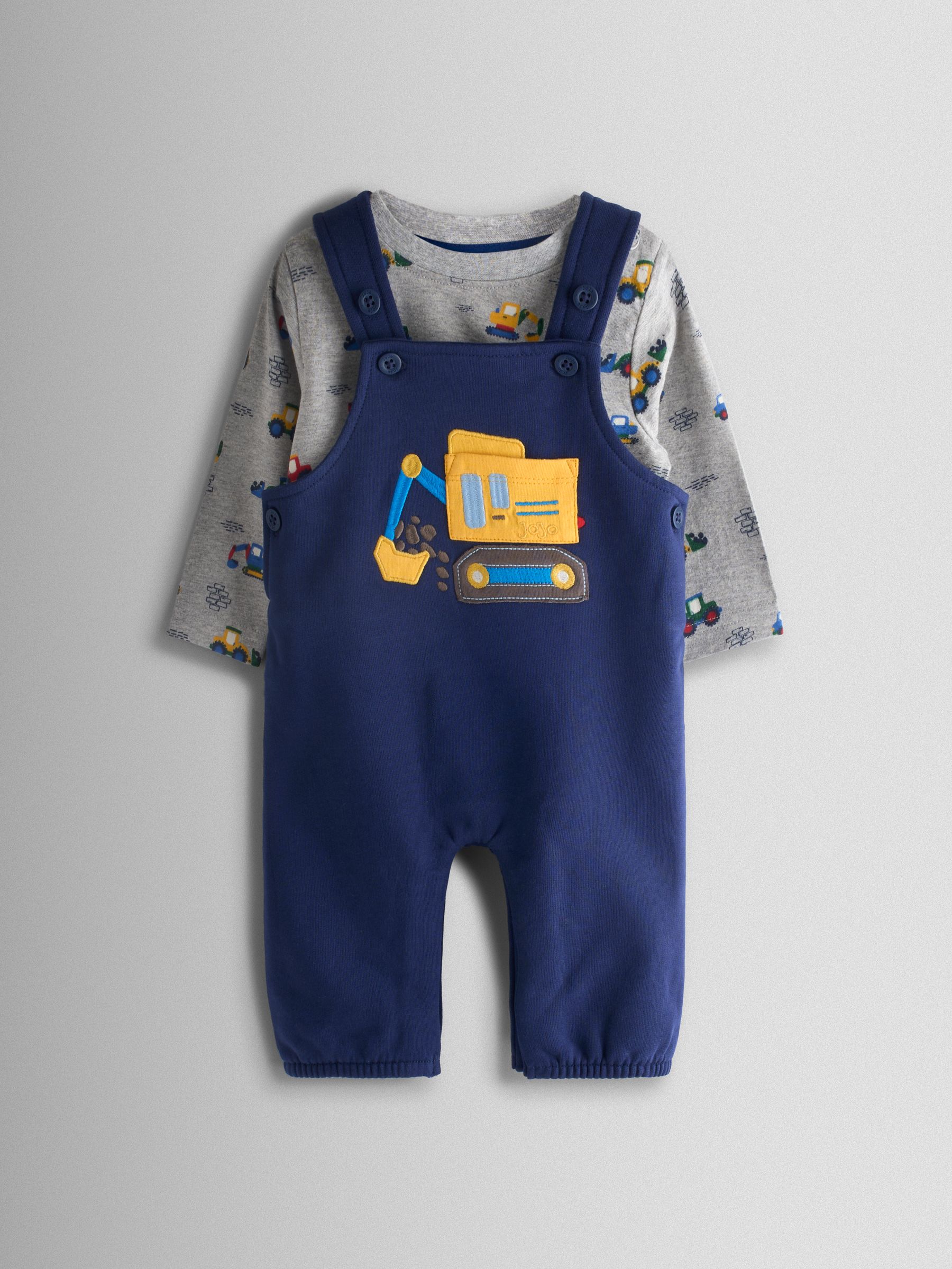 Blue 2-Piece Turn Up Dungarees & Top Set - Image 1 of 6