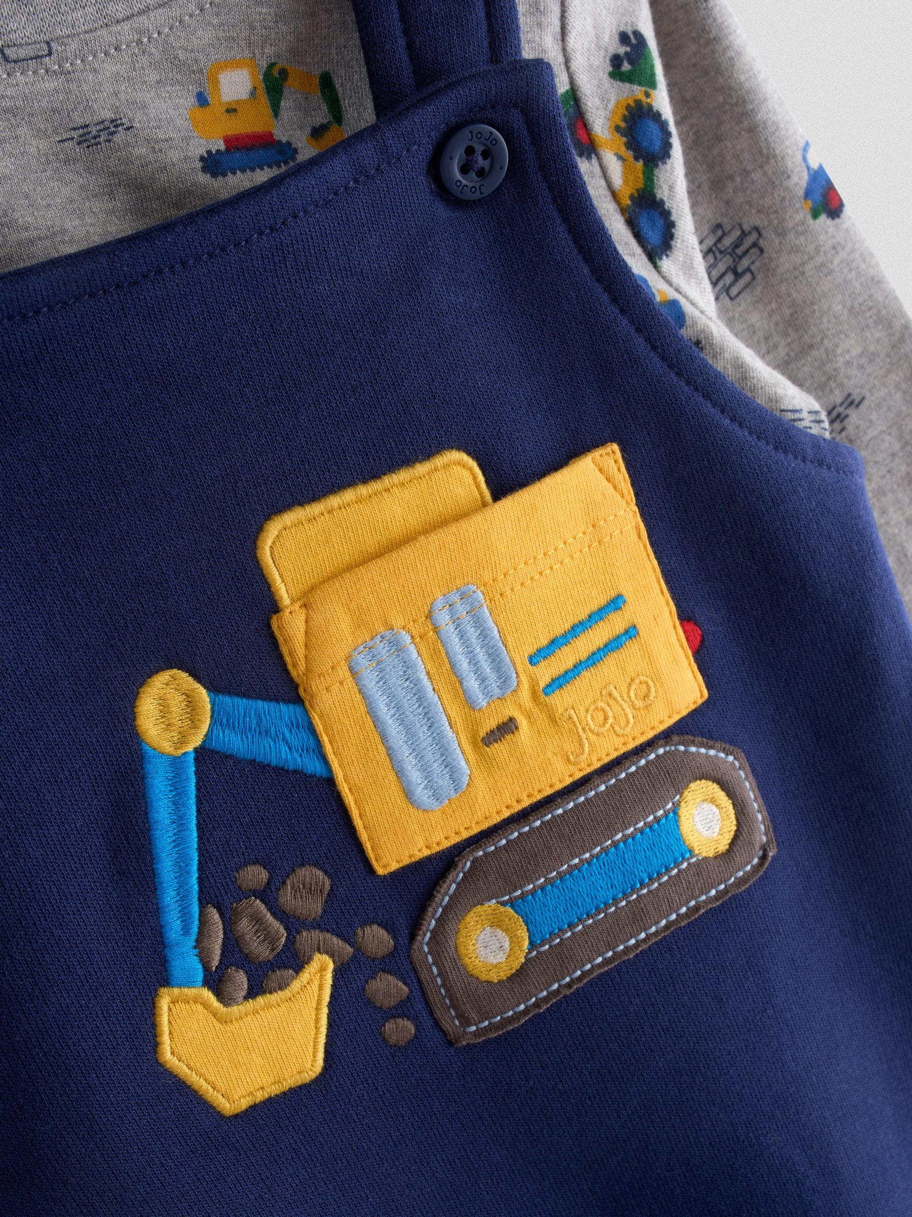 Blue 2-Piece Turn Up Dungarees & Top Set - Image 6 of 6