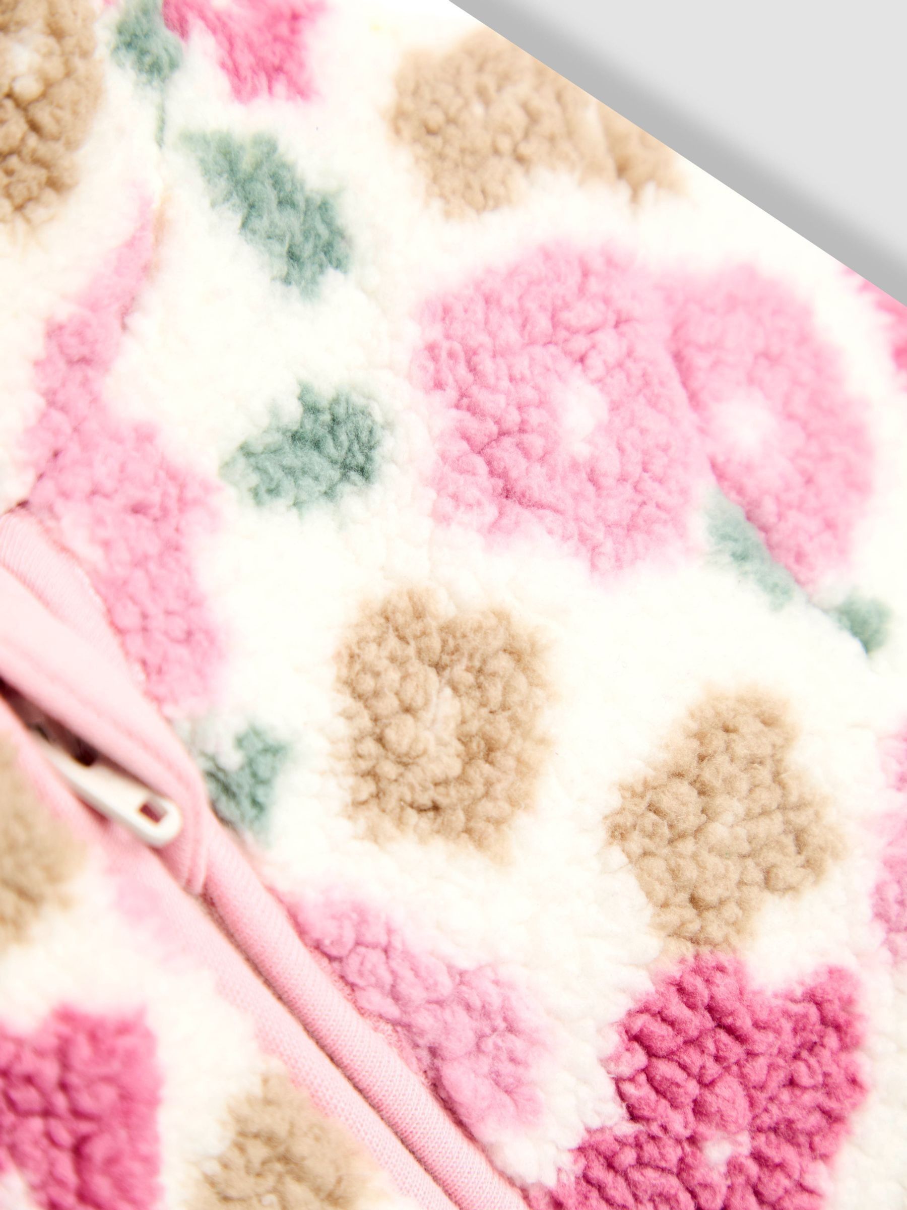 Pink Floral Cosy Borg Printed Pramsuit - Image 4 of 5