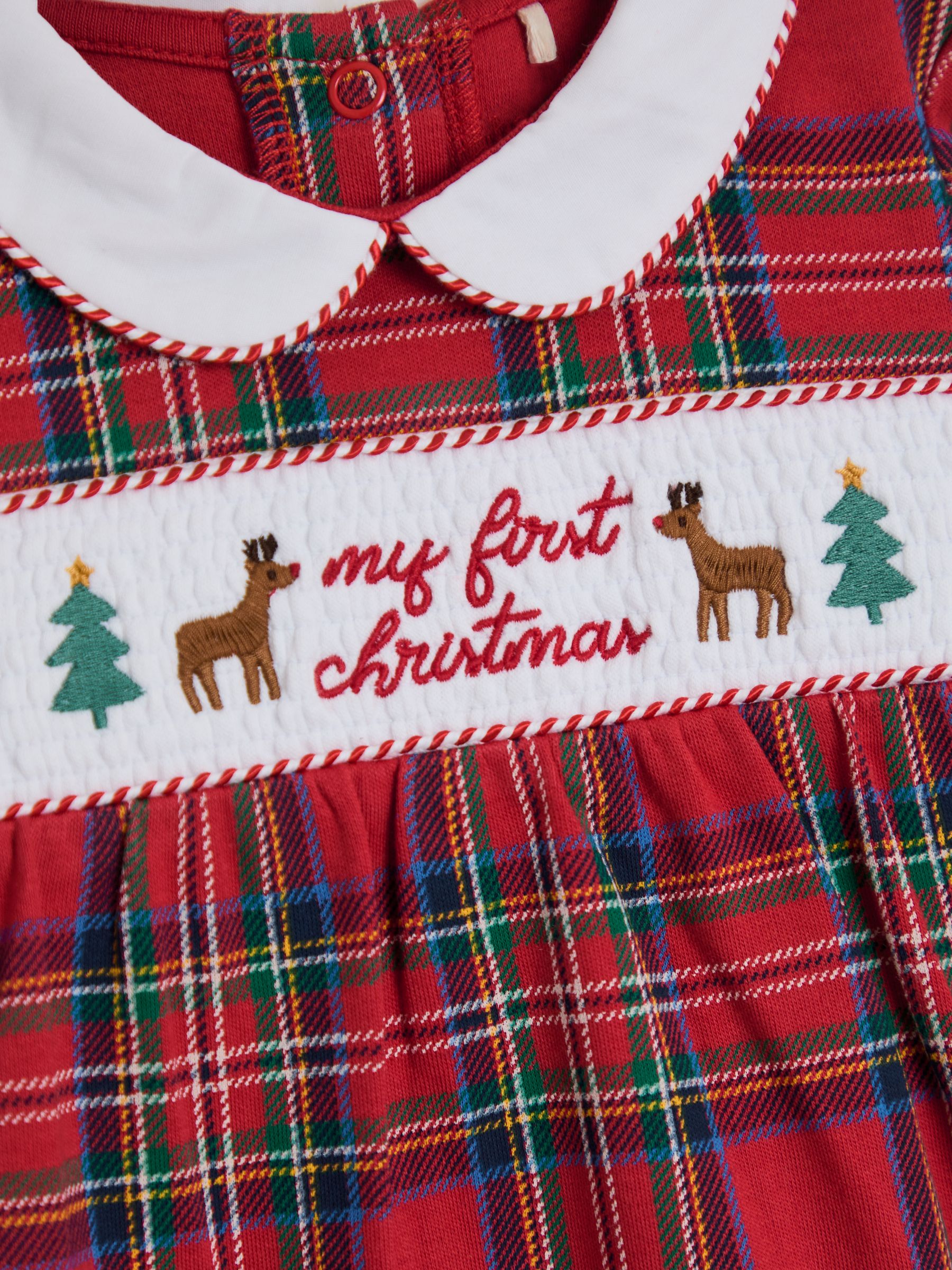 Red Tartan My First Christmas Footed Sleepsuit - Image 3 of 3