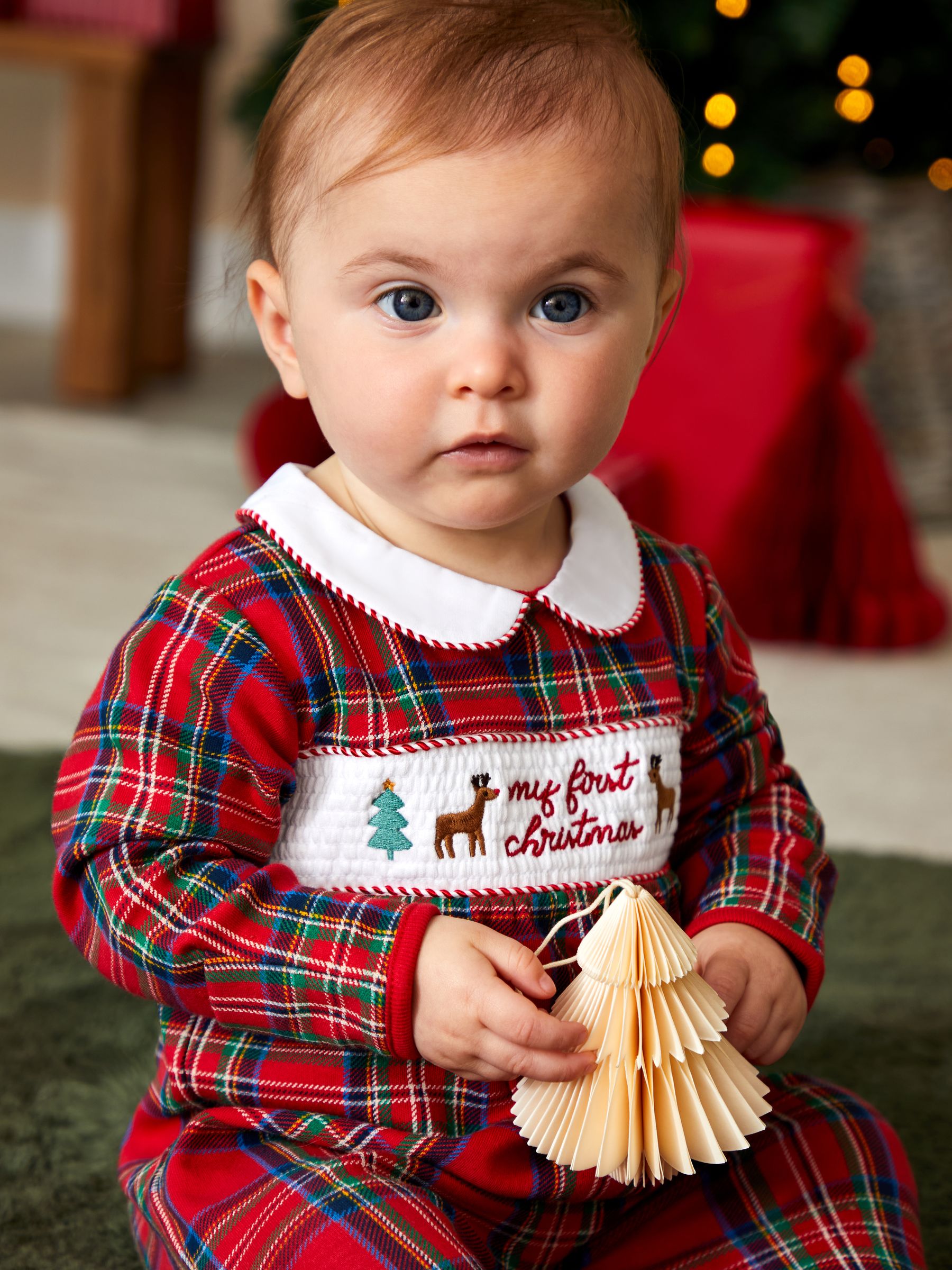 Red Tartan My First Christmas Footed Sleepsuit - Image 6 of 8
