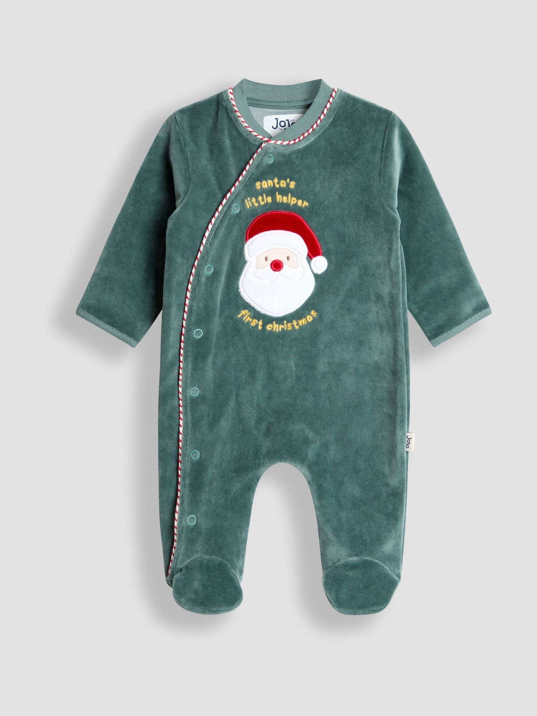 Green Santa My First Christmas Velour All-In-One - Image 4 of 5