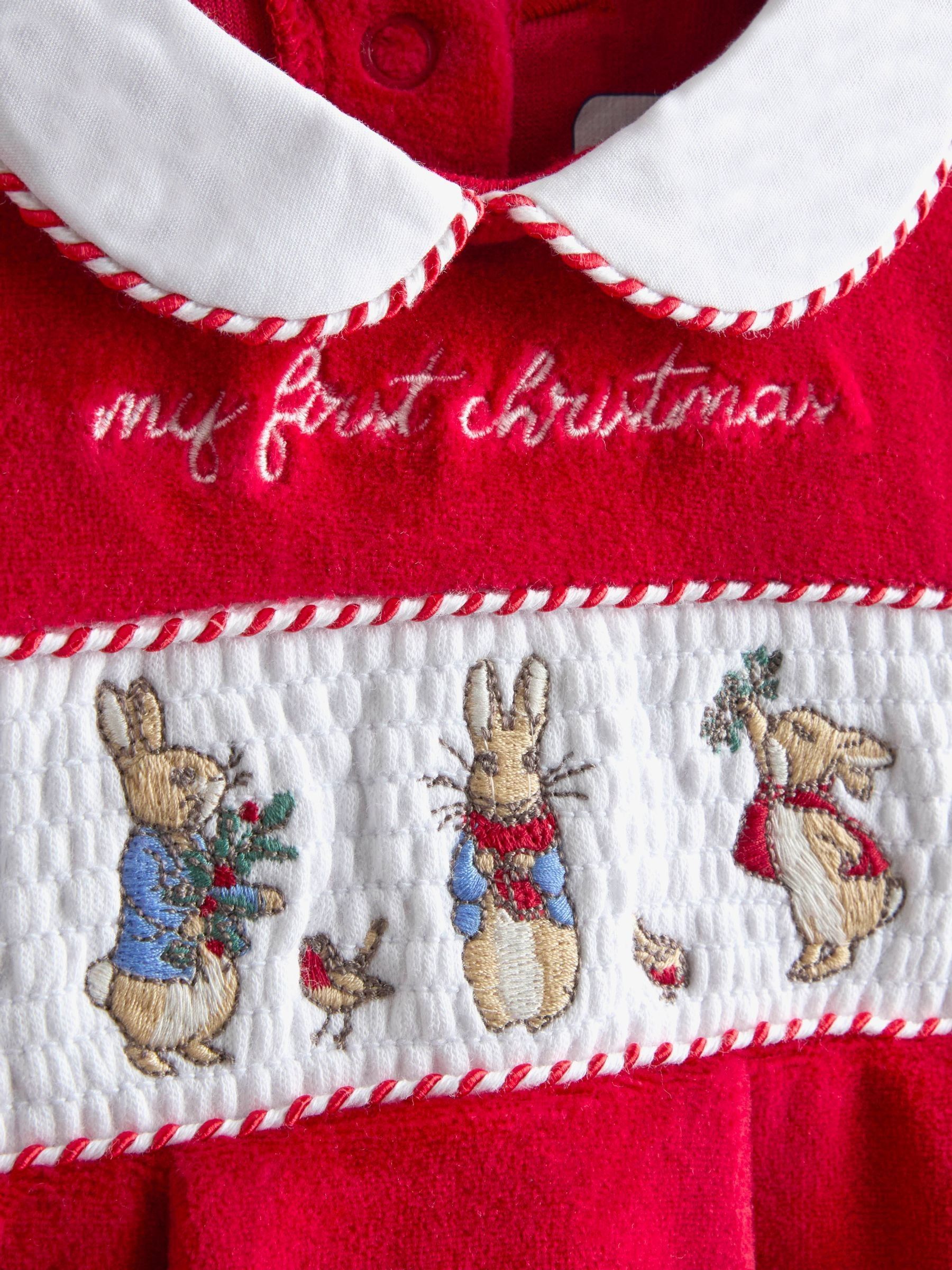 Red Peter Rabbit Christmas Velour All-In-One - Image 2 of 3