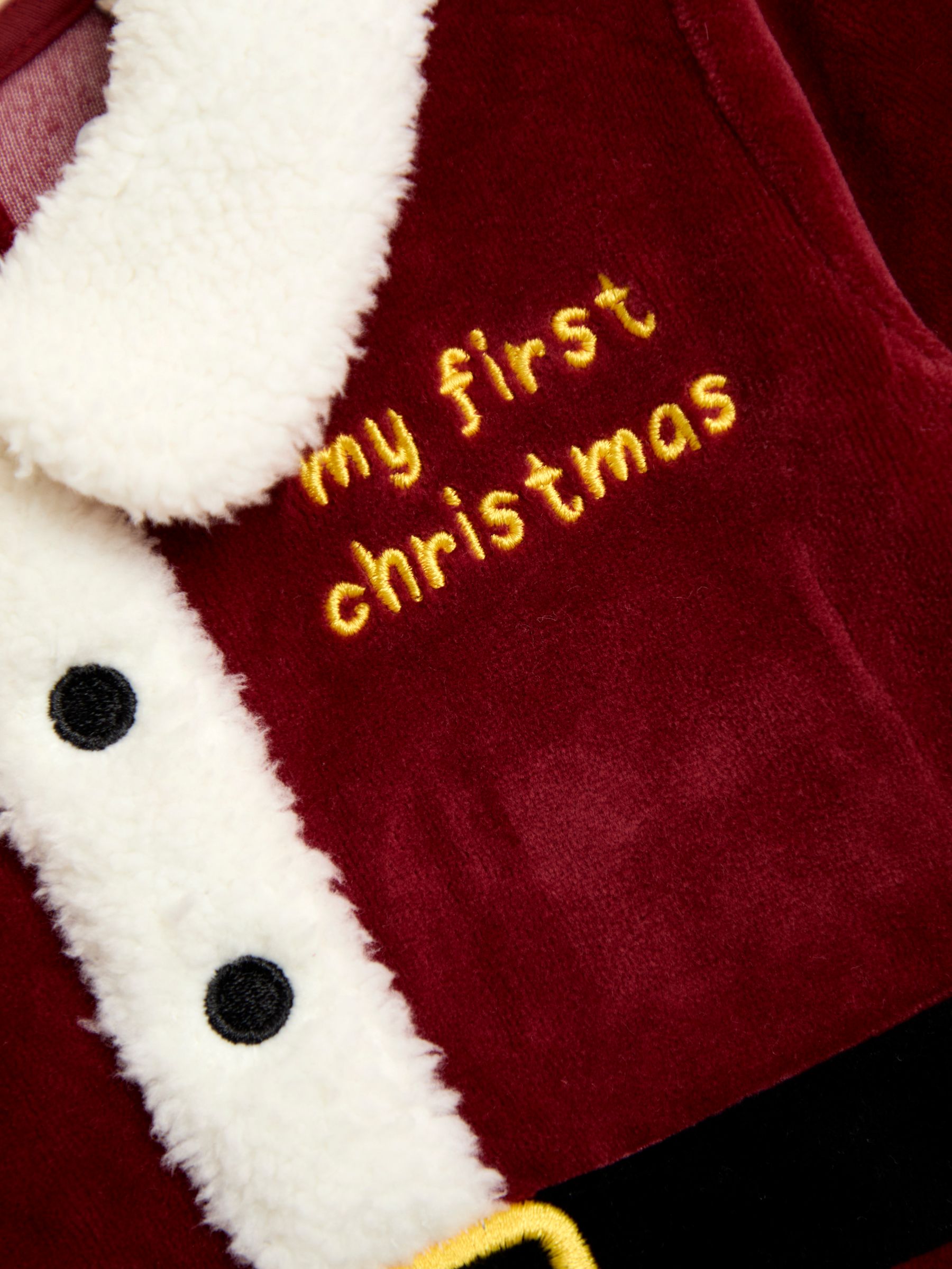 Red Santa My First Christmas Velour All-In-One & Hat Set - Image 6 of 6