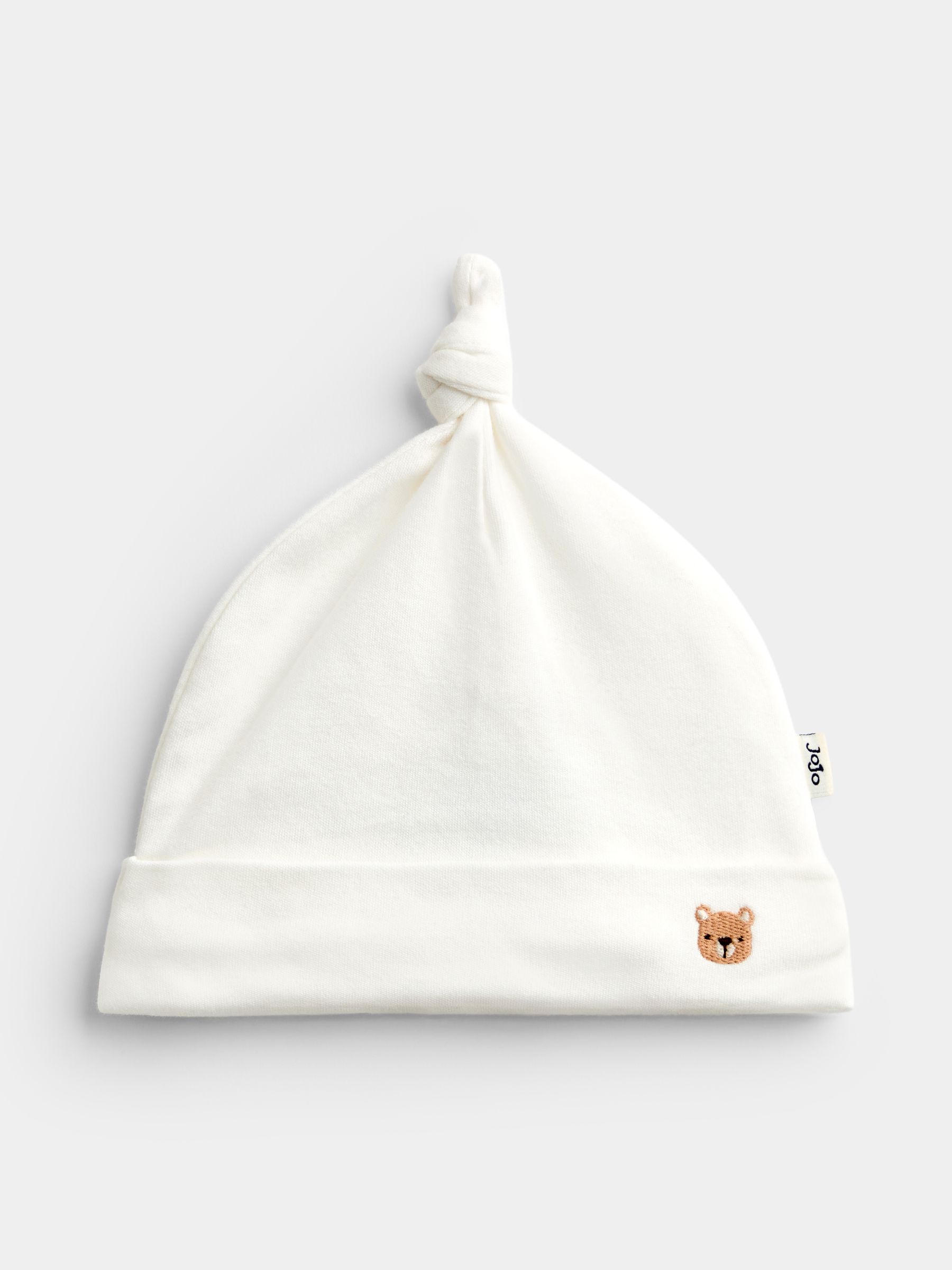 Cream Bear Embroidered Organic Cotton Sleepsuit & Hat Set - Image 4 of 8