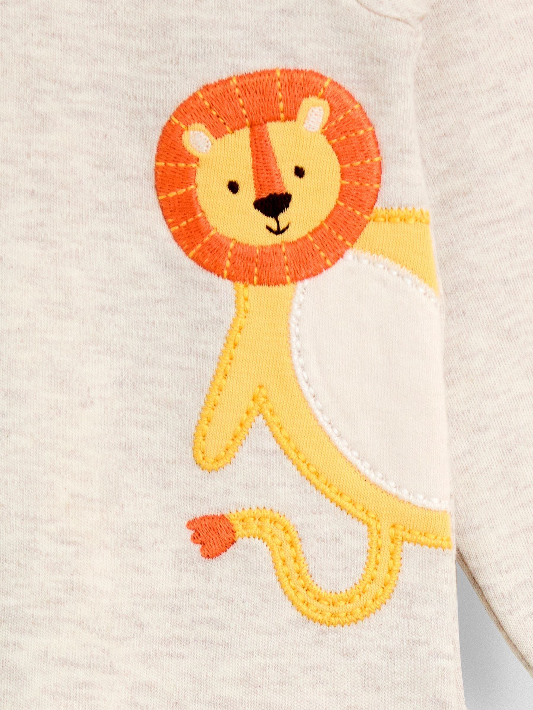 Natural Safari 100% Cotton Footed Appliqué Sleepsuit - Image 3 of 3