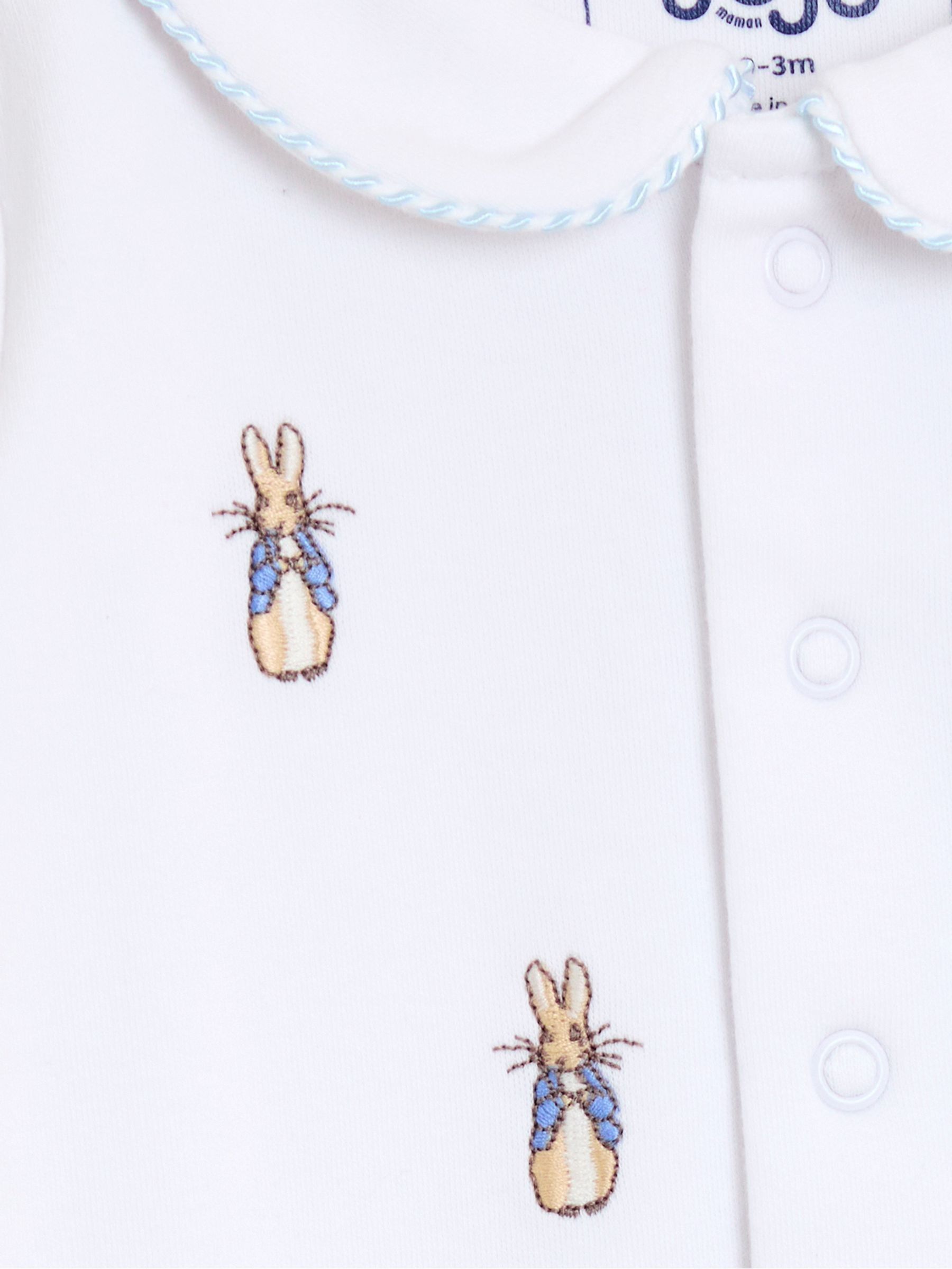 White Peter Rabbit Embroidered Sleepsuit - Image 3 of 3