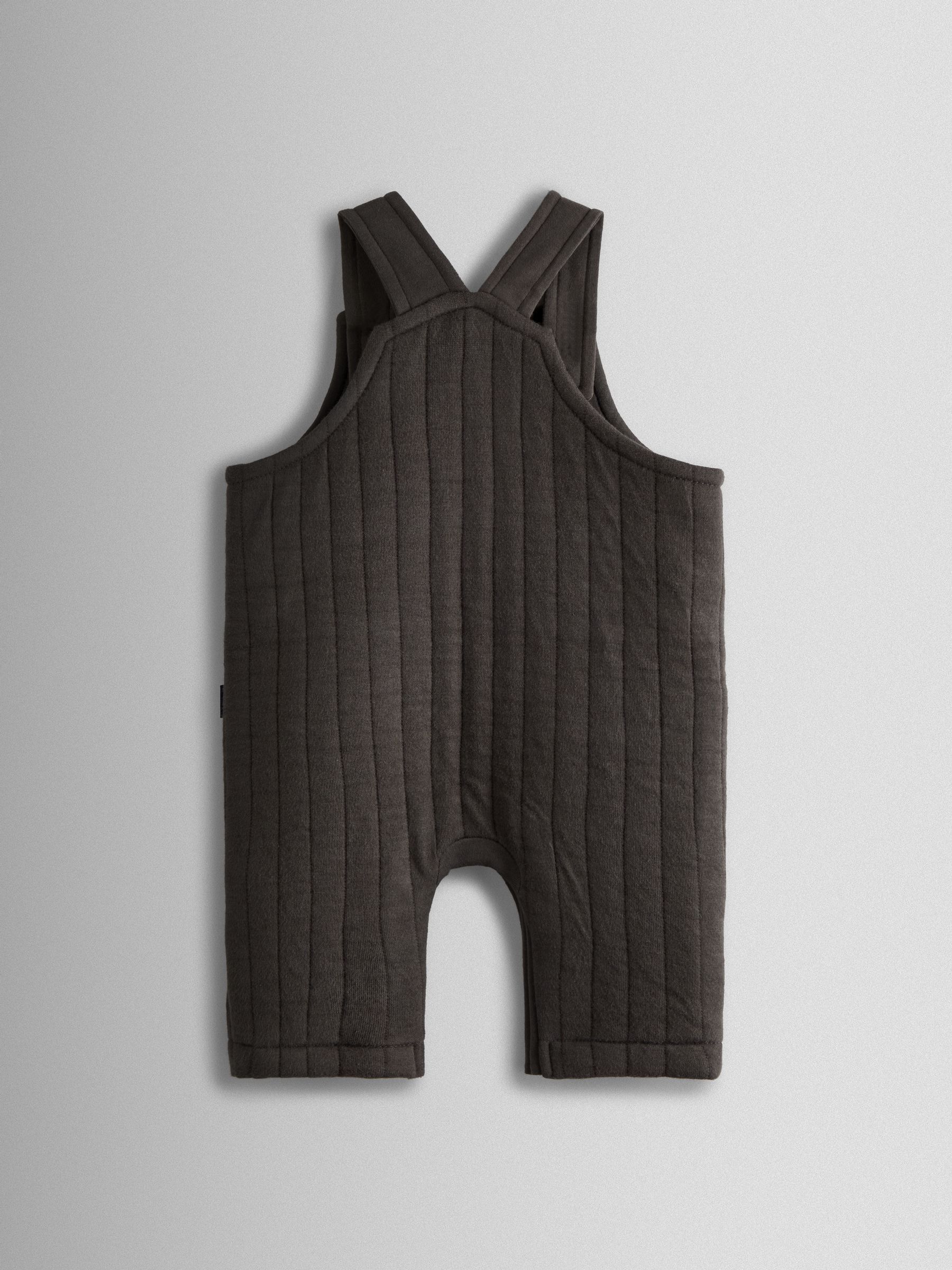Charcoal Grey Panda 2-Piece Quilted Dungarees & Top Set - Image 5 of 6