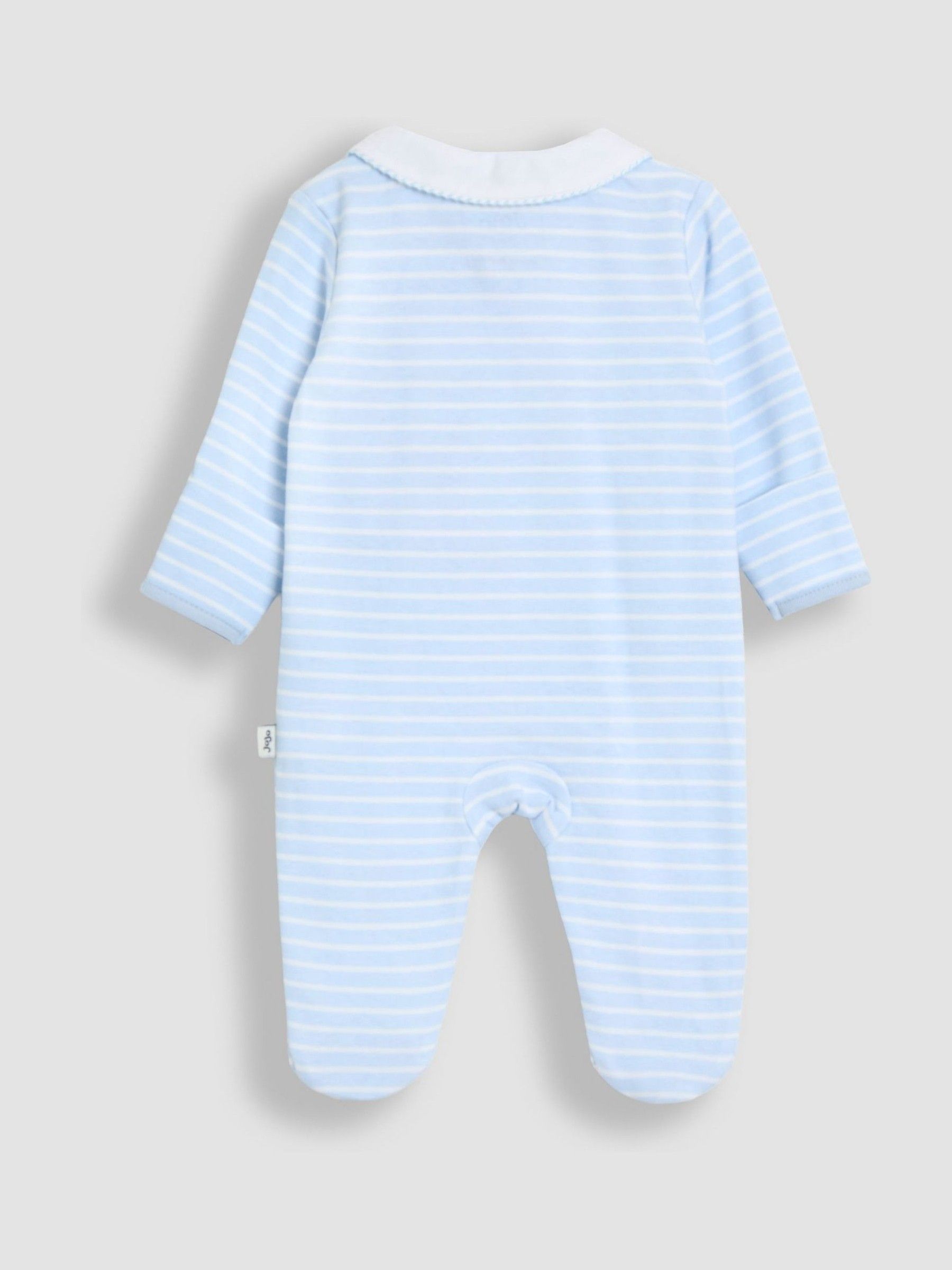 Blue Stripe Appliqué Footed Sleepsuit - Image 2 of 3
