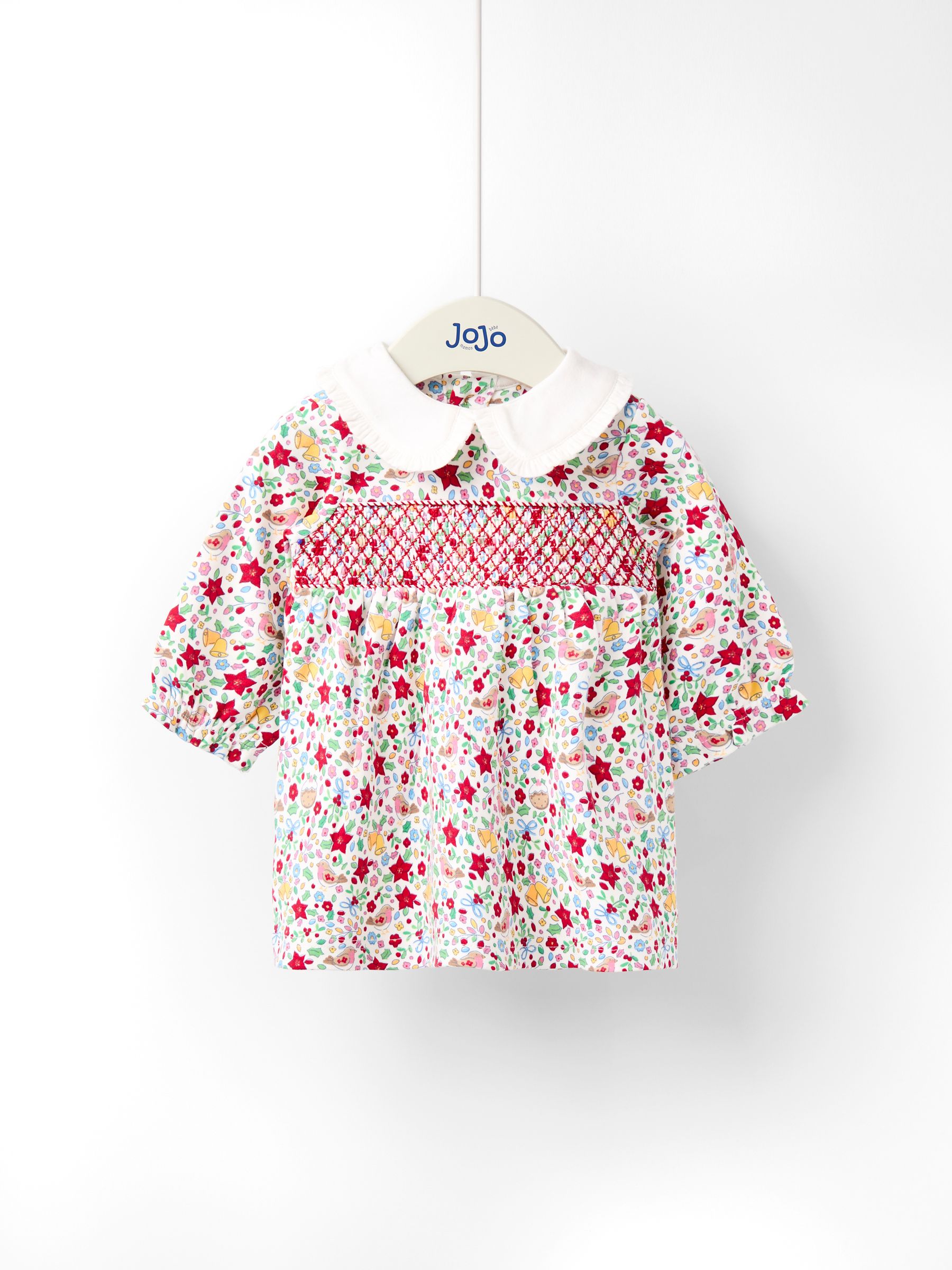 Plum Smocked Collared Christmas Dress - Image 1 of 4