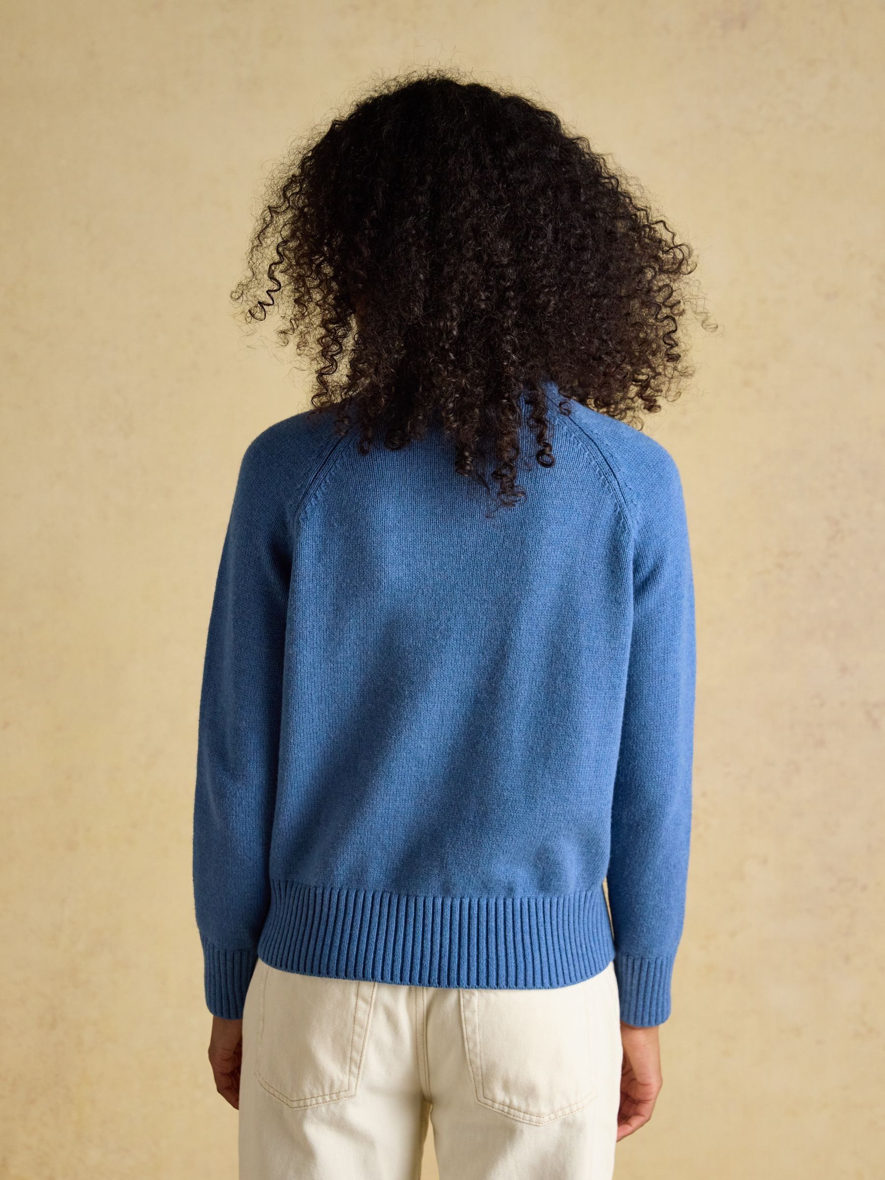 Mariner Blue Intarsia Cotton-Rich Crew Neck Jumper - Image 2 of 7