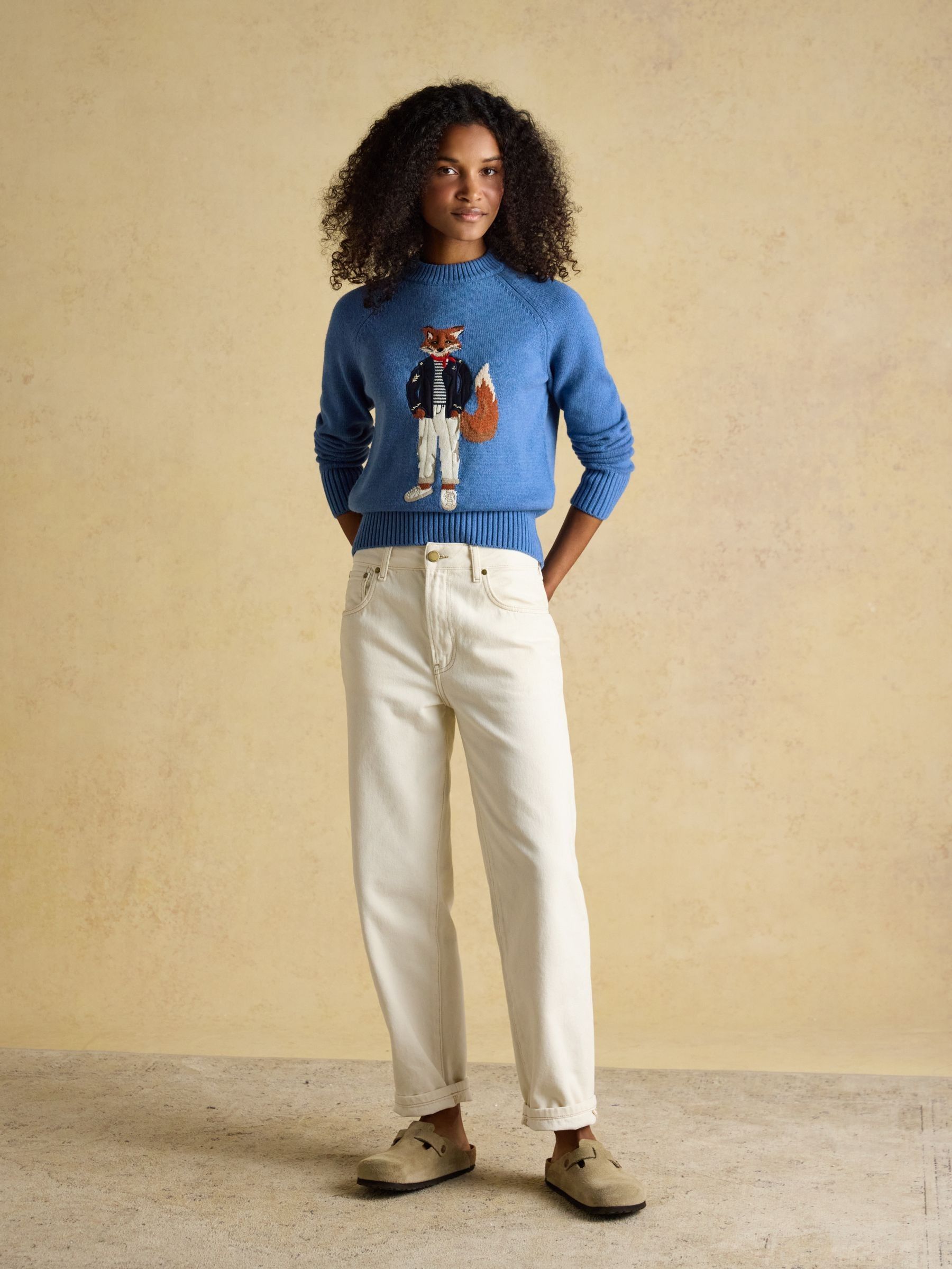 Mariner Blue Intarsia Cotton-Rich Crew Neck Jumper - Image 3 of 7